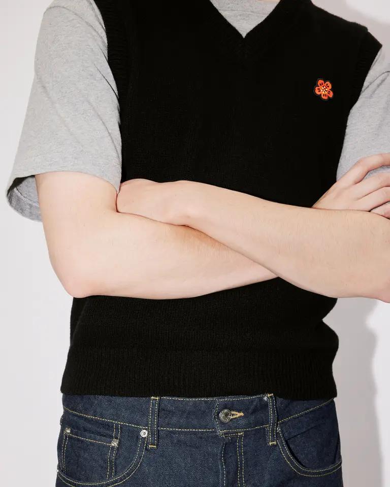 BLACK BOKE FLOWER CREST VEST