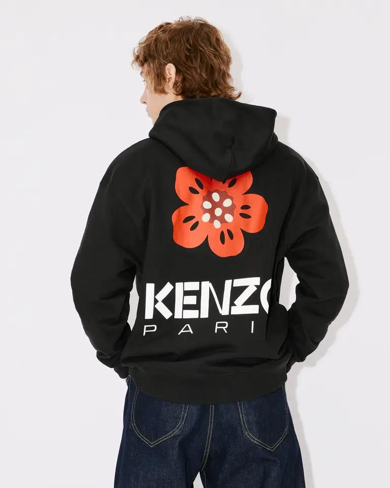 BLACK BOKE FLOWER OVERSIZED HOODIE