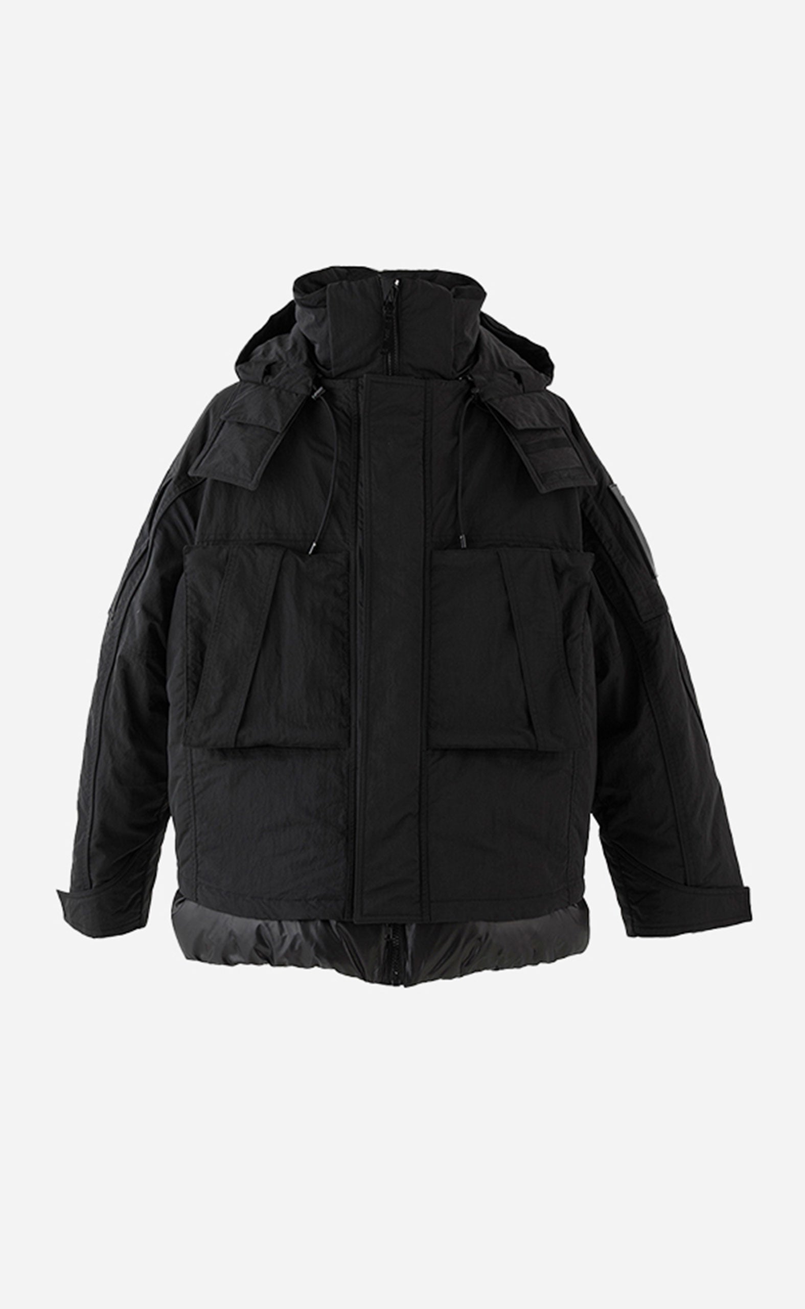 BLACK DOUBLE LAYERED MIDDLE DOWN JUMPER