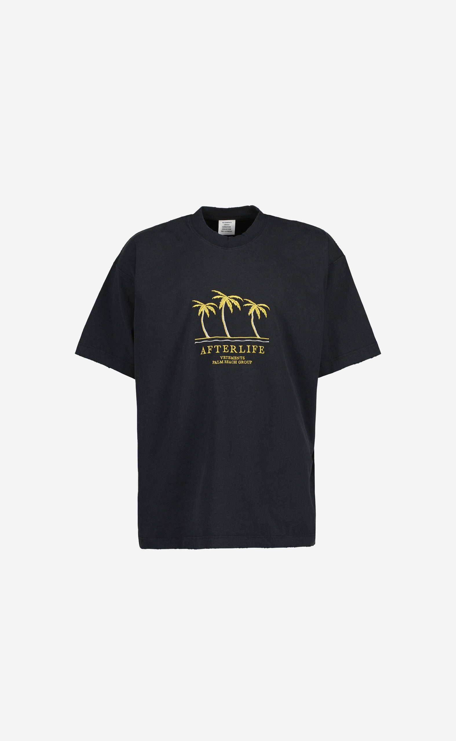BLACK EMBROIDERED AFTERLIFE T-SHIRT