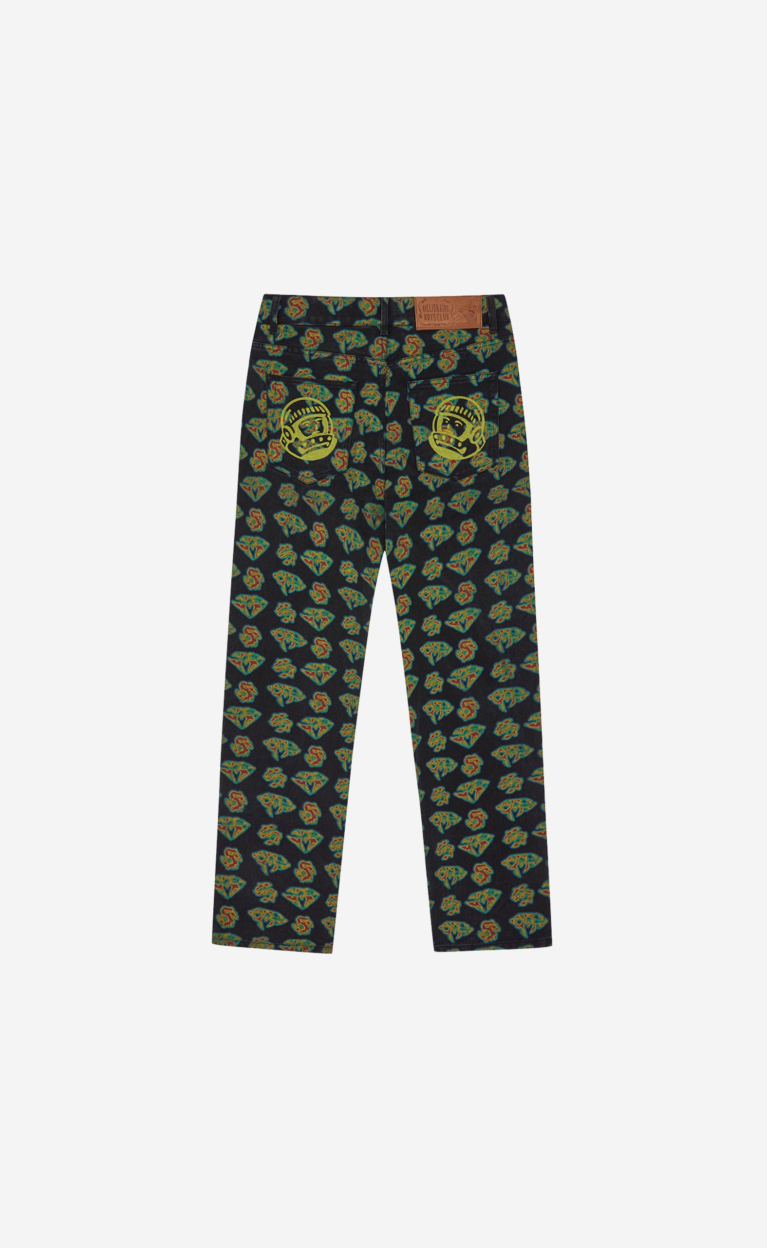 BLACK HEAT MAP DIAMONDS & DOLLARS DENIM PANTS