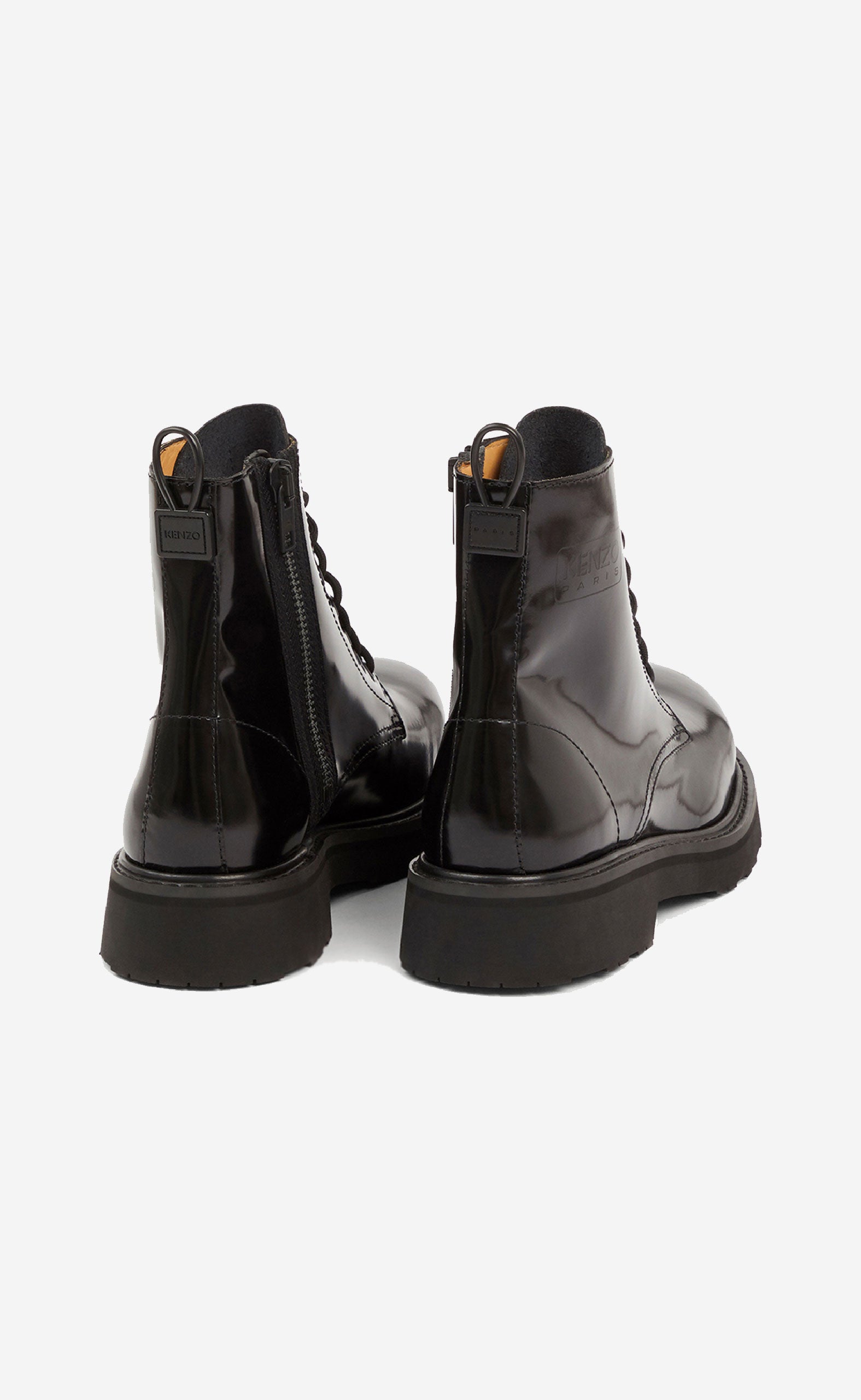 BLACK KENZOSMILE LACE-UP BOOTS