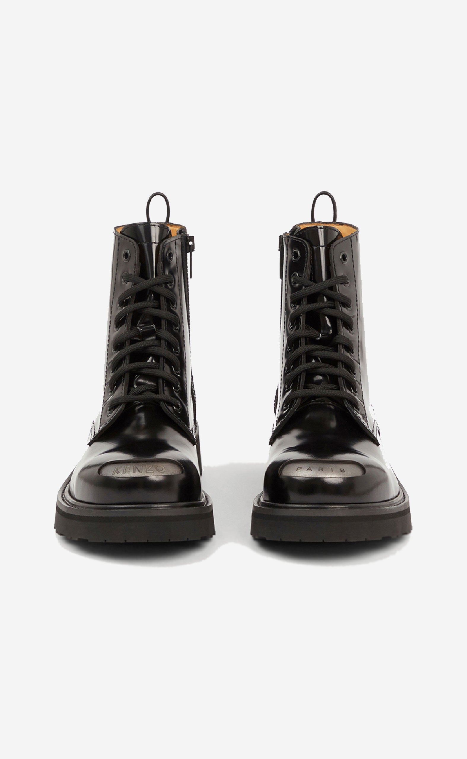 BLACK KENZOSMILE LACE-UP BOOTS