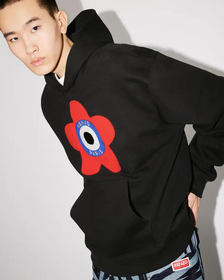 BLACK KENZO TARGET OVERSIZE HOODIE