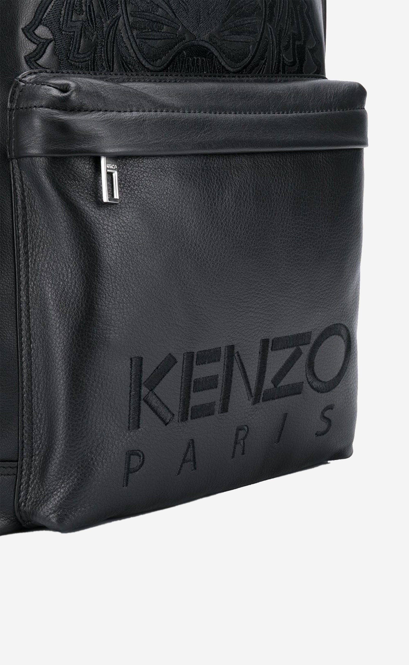 BLACK LOGO EMBROIDERED BACKPACK