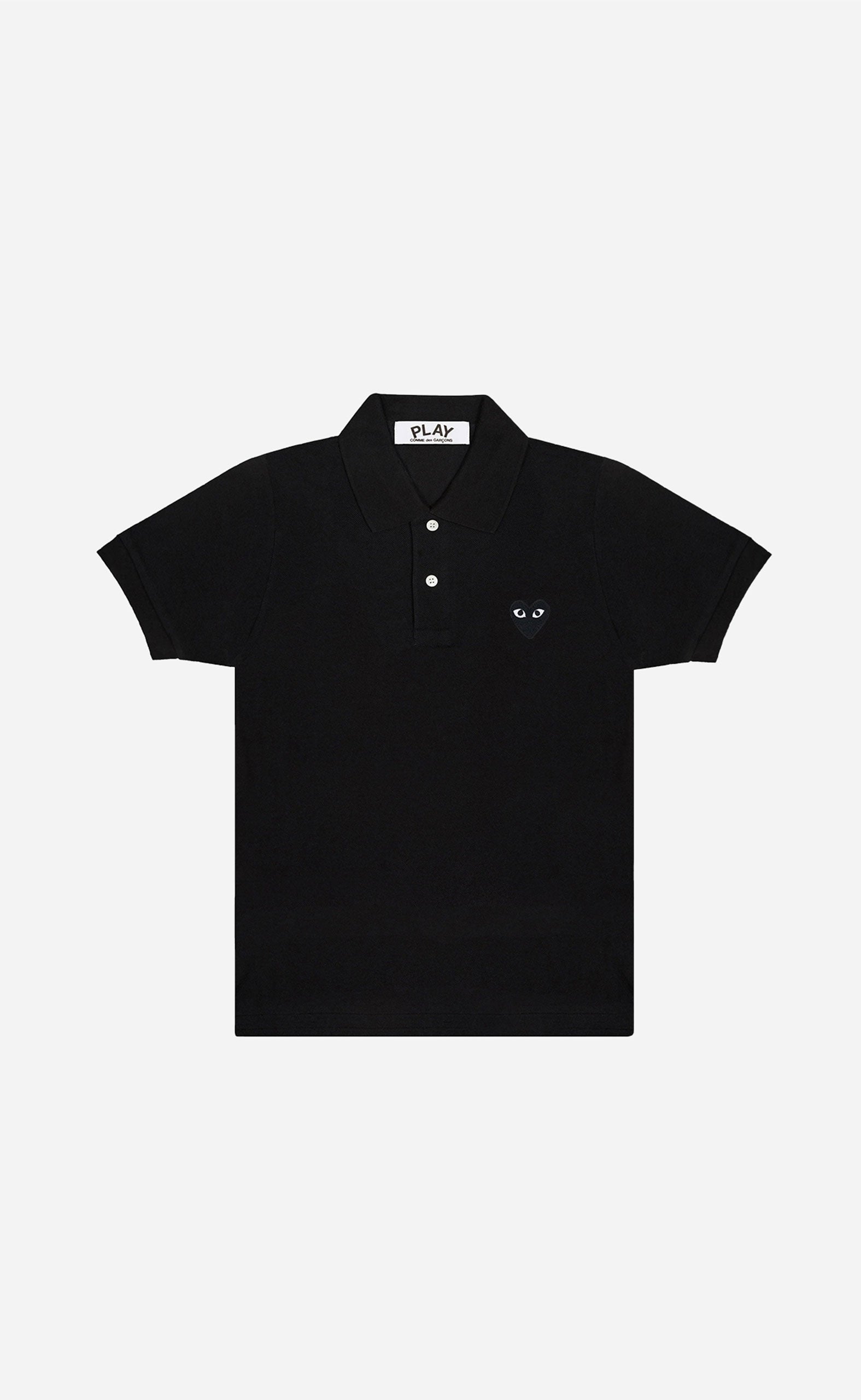 BLACK MEN POLO T-SHIRT WITH BLACK HEART