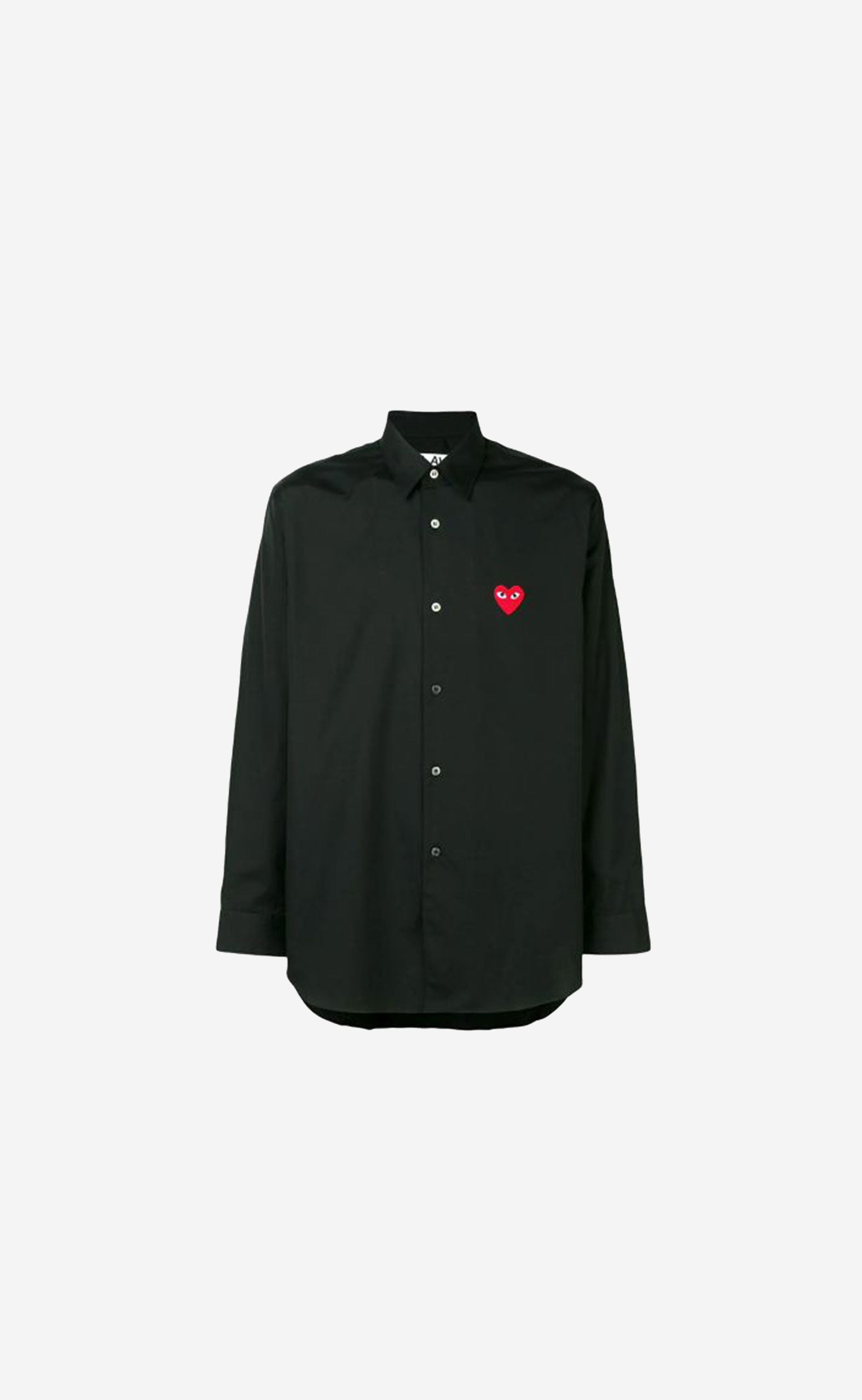 BLACK MEN SHIRT WITH RED HEART