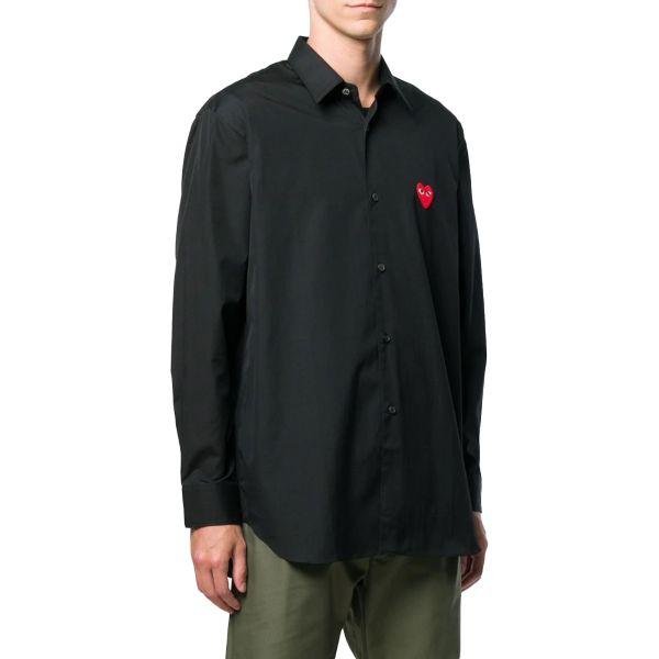 BLACK MEN SHIRT WITH RED HEART