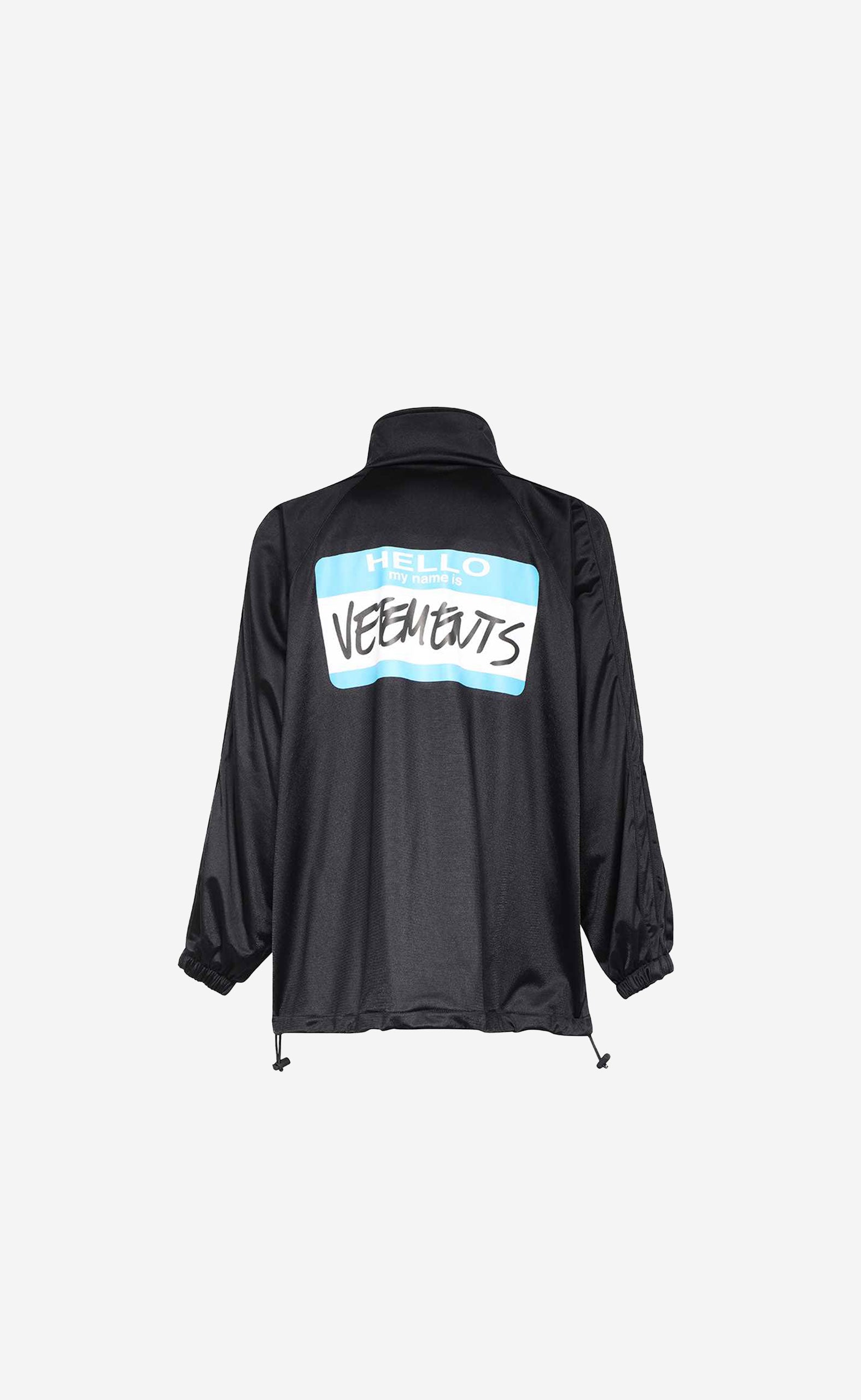 BLACK MY NAME IS VETEMENTS TRACKSUIT JACKET