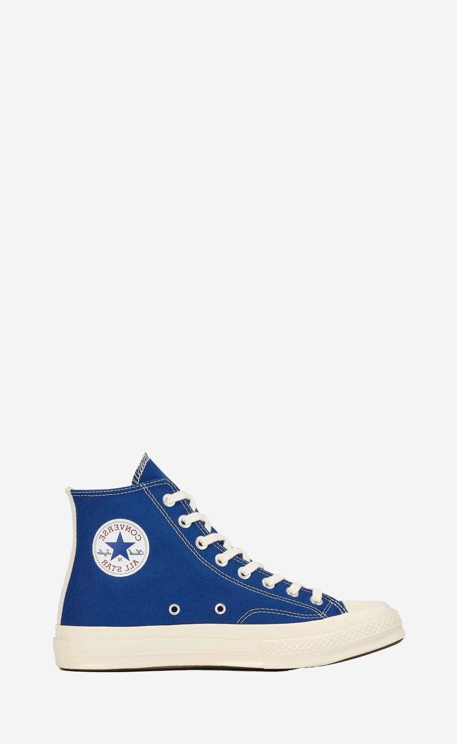BLUE PLAY COMME DES GARÇONS X CONVERSE BLACK HEART CHUCK TAYLOR ALL STAR 70 HIGH