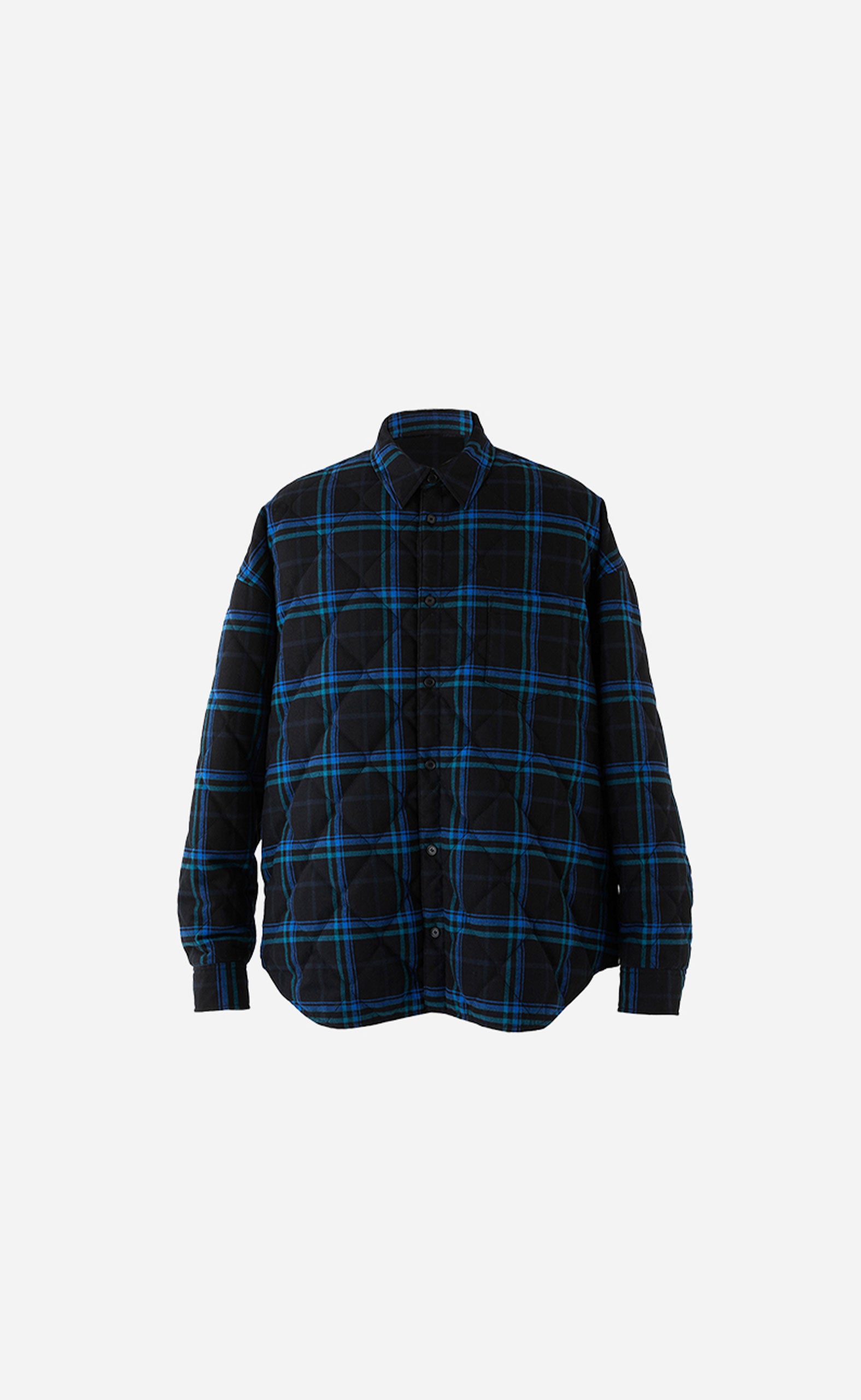 BLUE QUILTING REVERSIBLE CHECK SHIRT