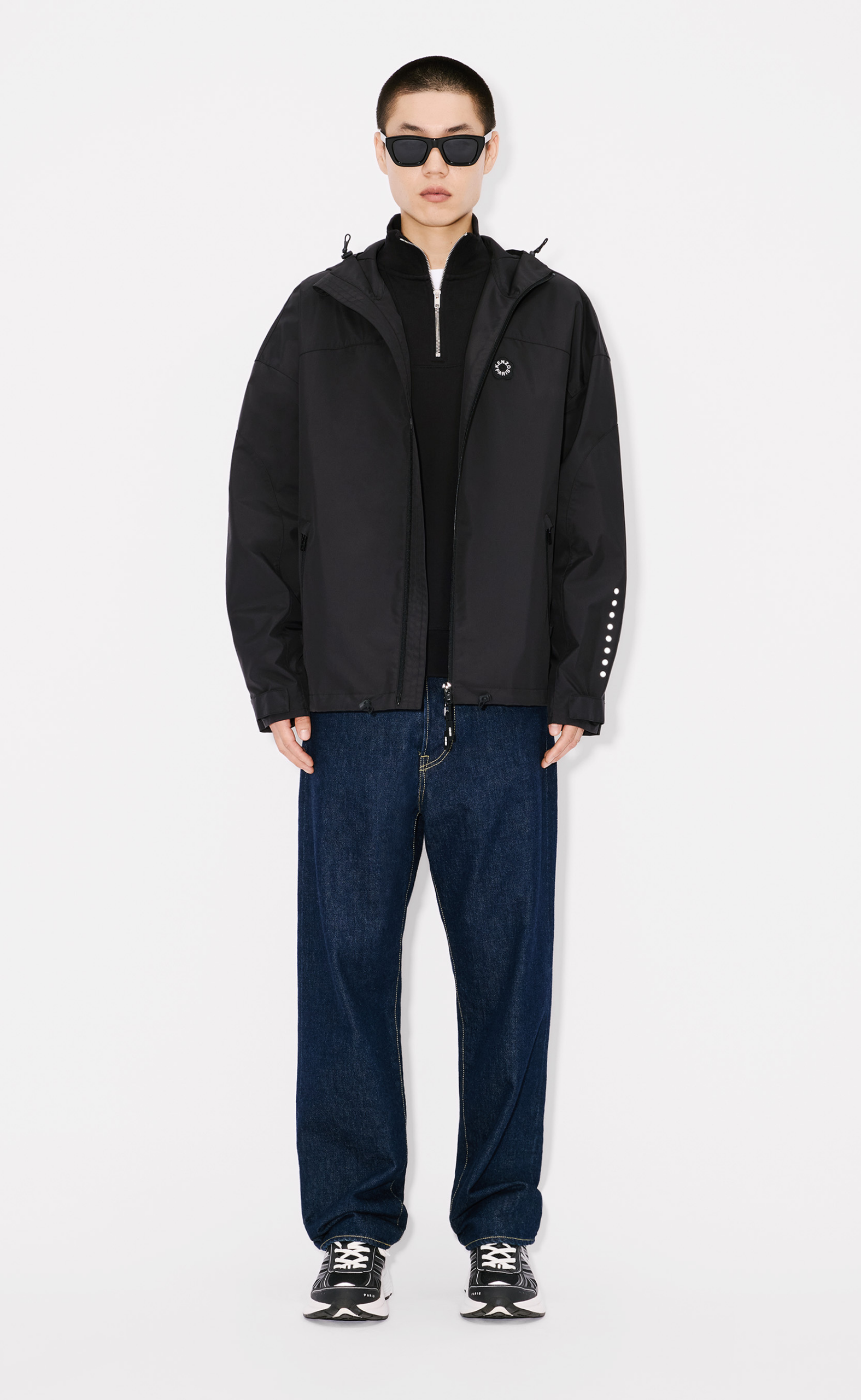 BOKE FLOWER 2.0 TECHNICAL WINDBREAKER BLACK JACKET