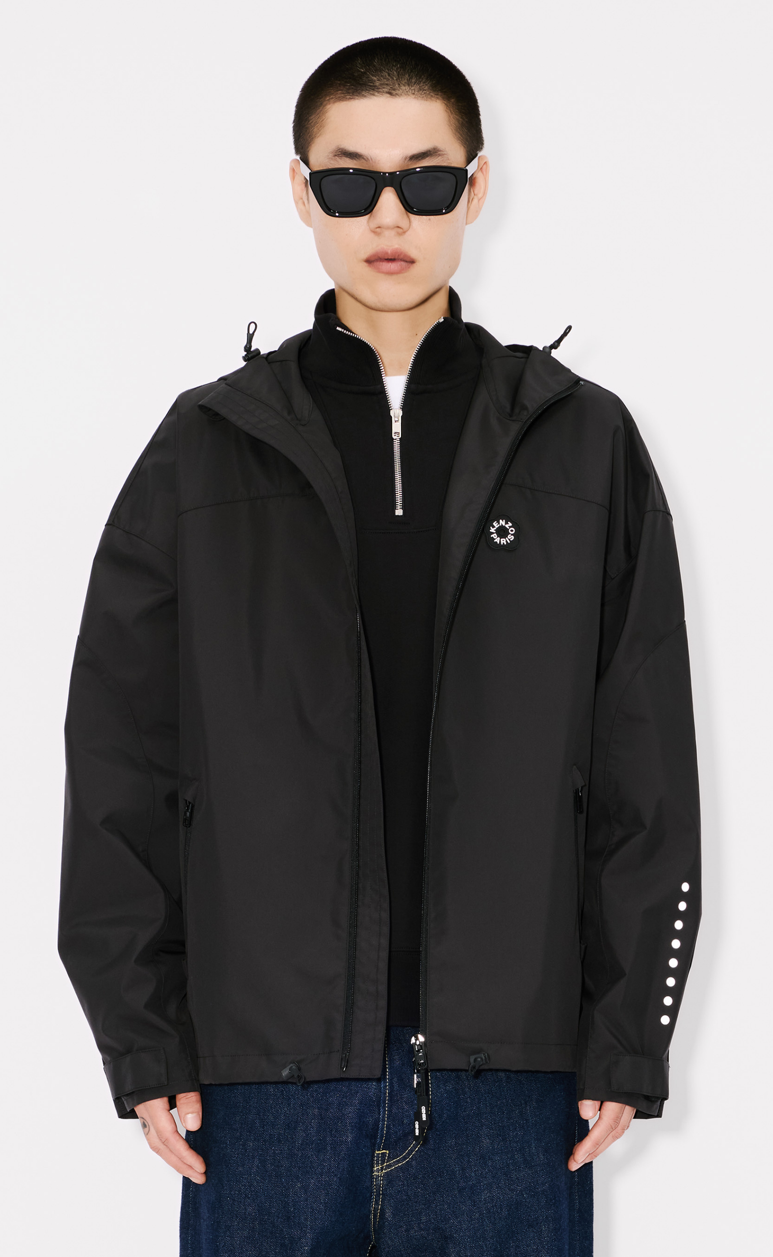 BOKE FLOWER 2.0 TECHNICAL WINDBREAKER BLACK JACKET