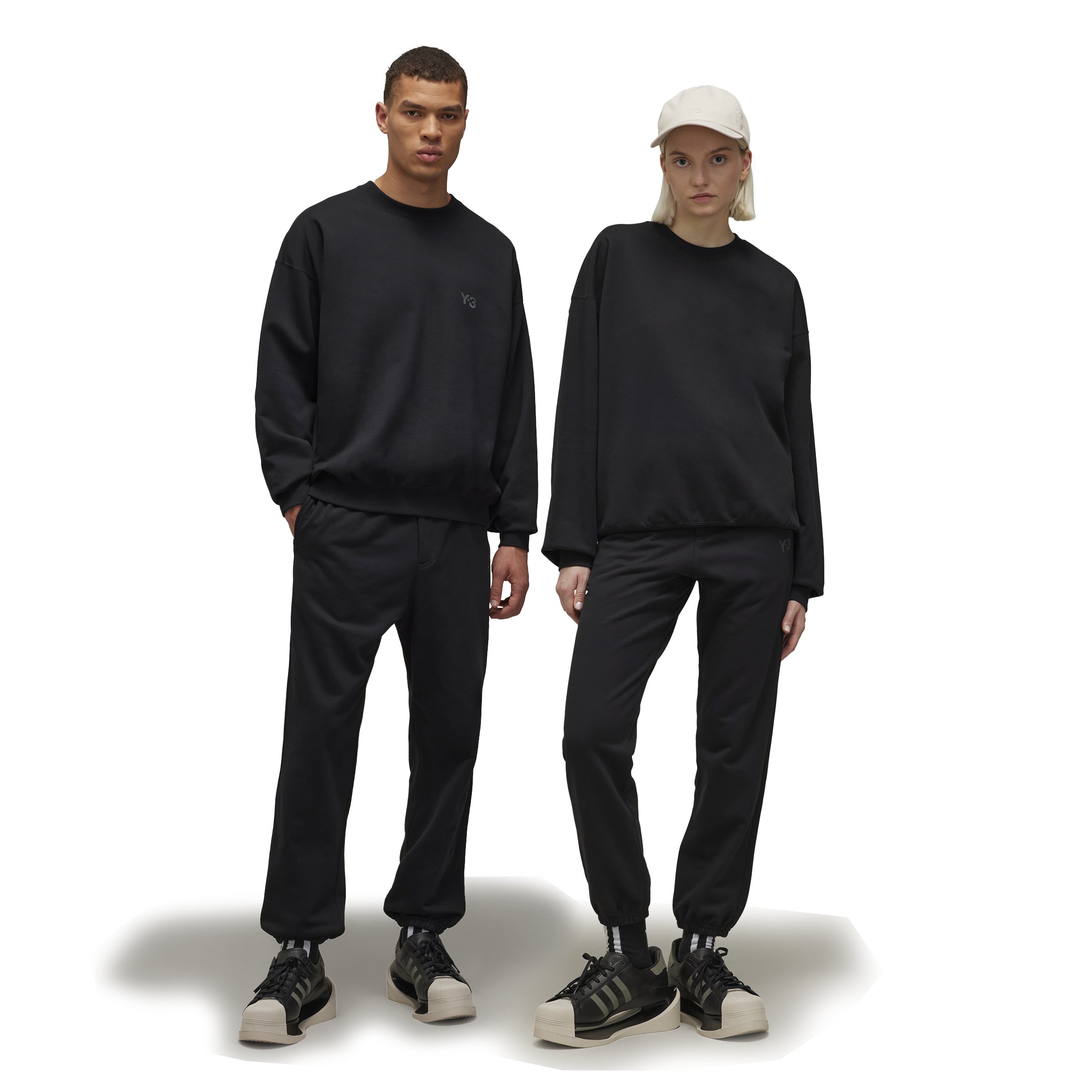 BRUSHED TERRY BLACK SWEATPANTS