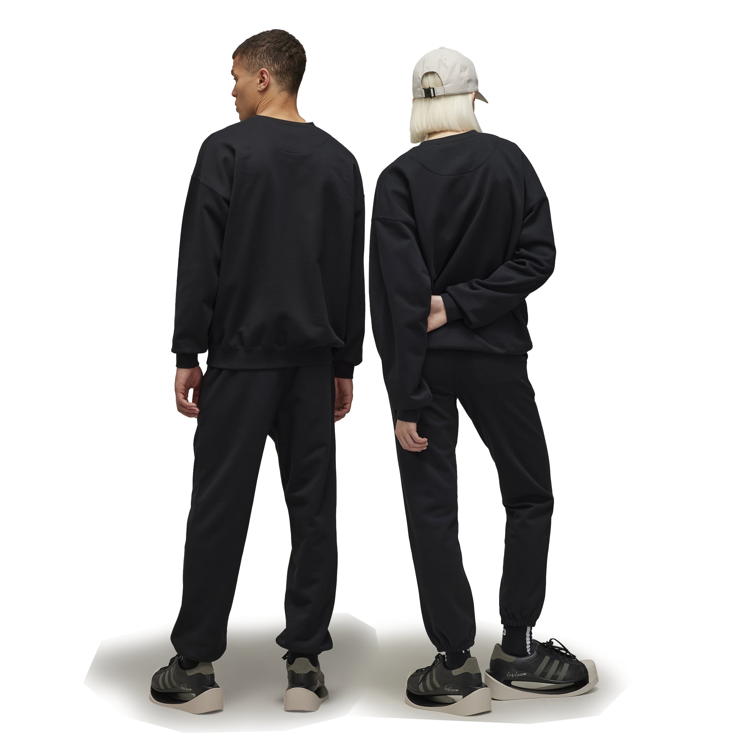 BRUSHED TERRY BLACK SWEATPANTS