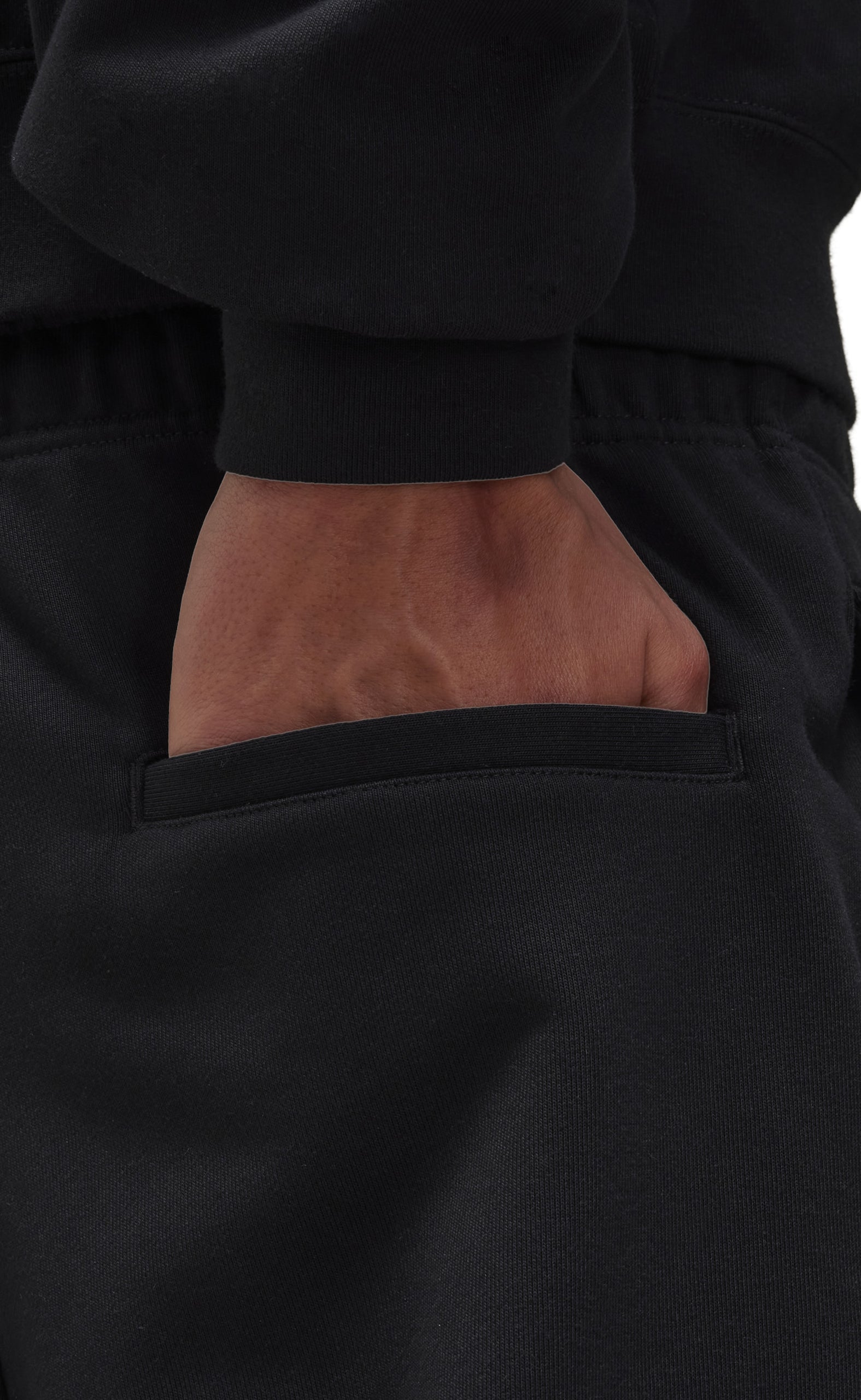 BRUSHED TERRY BLACK SWEATPANTS