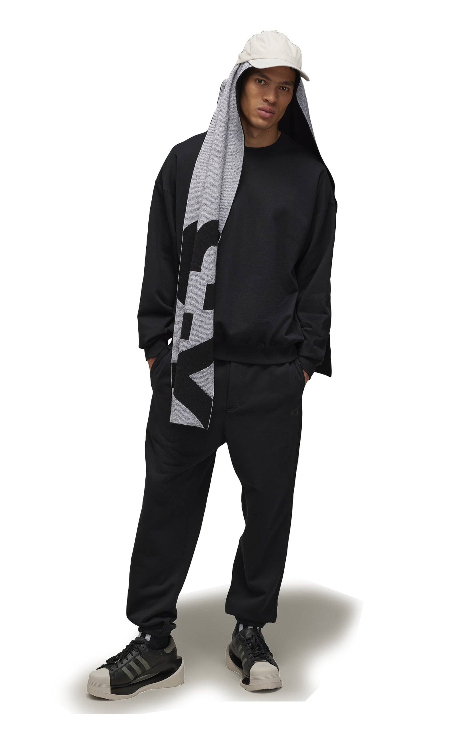 BRUSHED TERRY BLACK SWEATPANTS