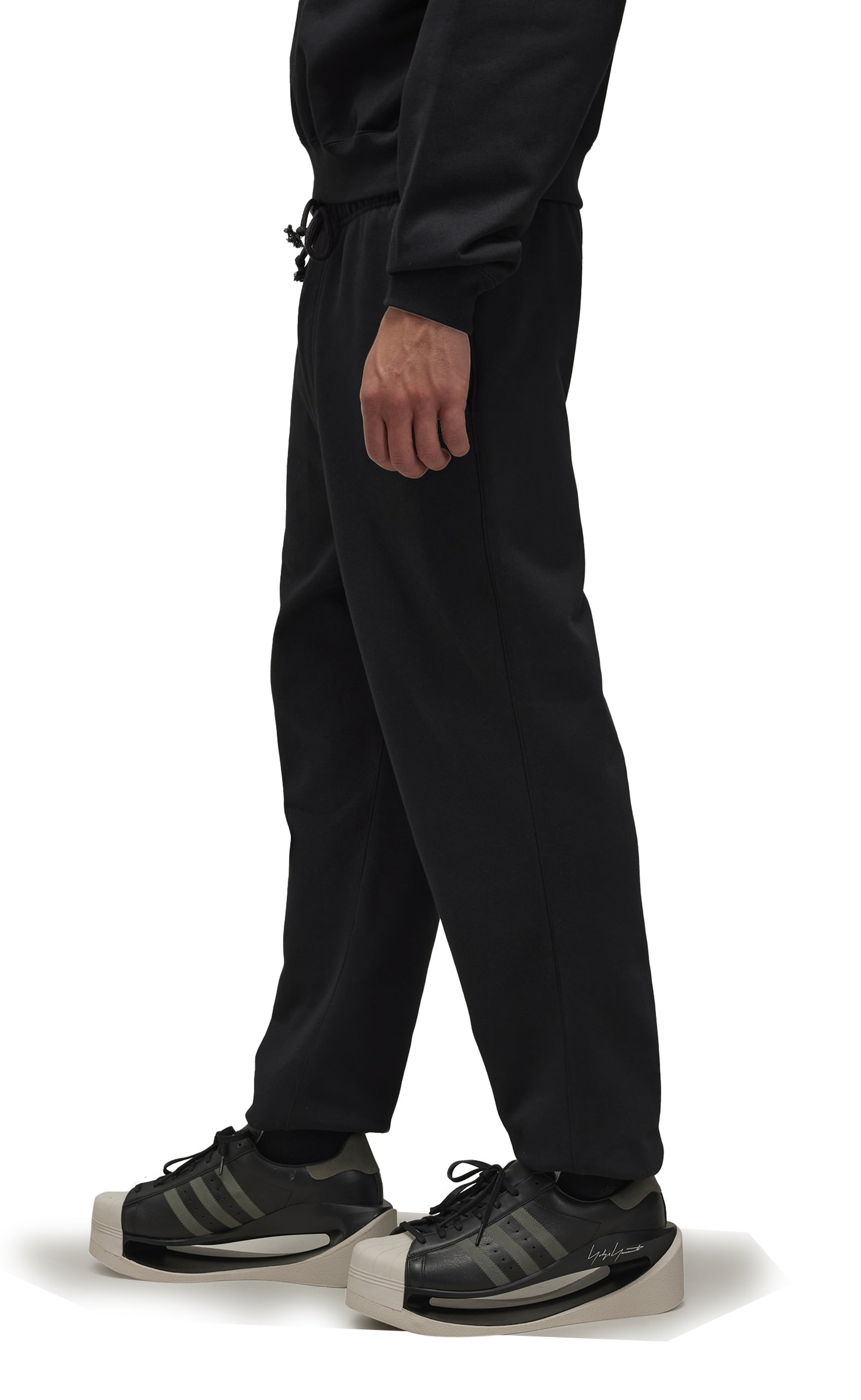 BRUSHED TERRY BLACK SWEATPANTS