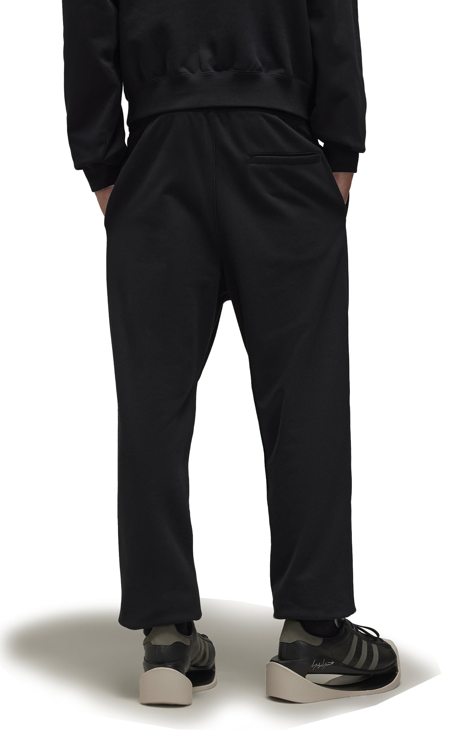 BRUSHED TERRY BLACK SWEATPANTS