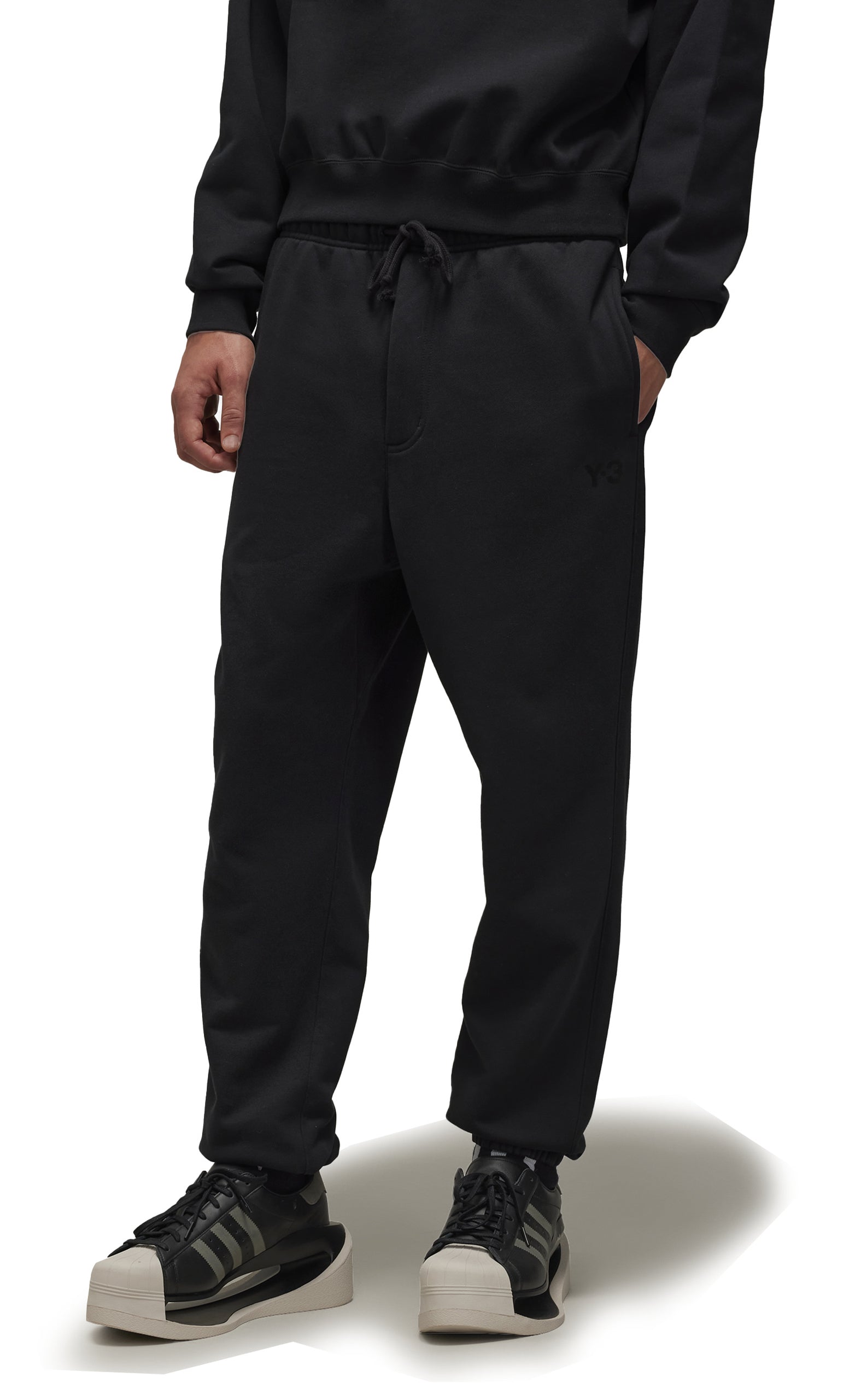 BRUSHED TERRY BLACK SWEATPANTS