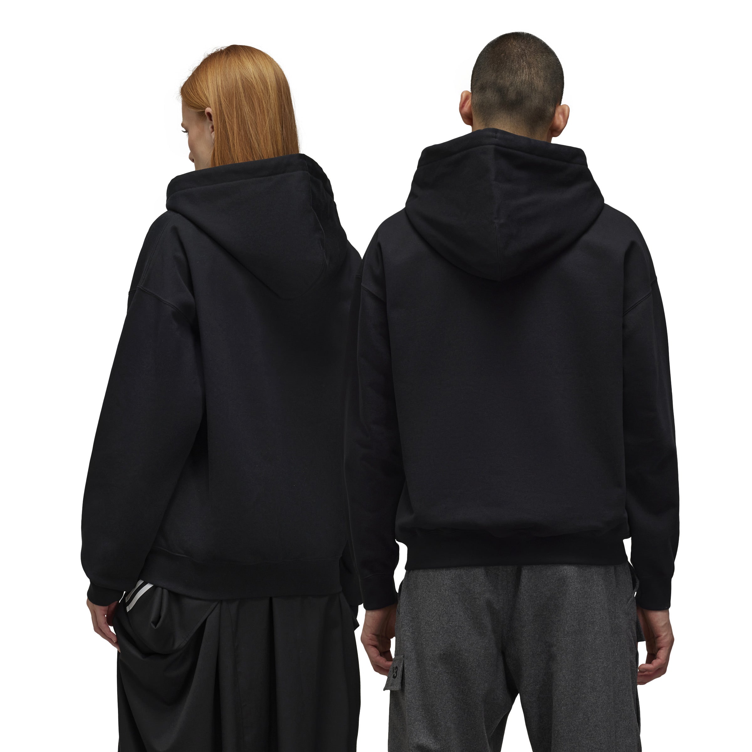 Â BRUSHED TERRY ZIP BLACK HOODIE