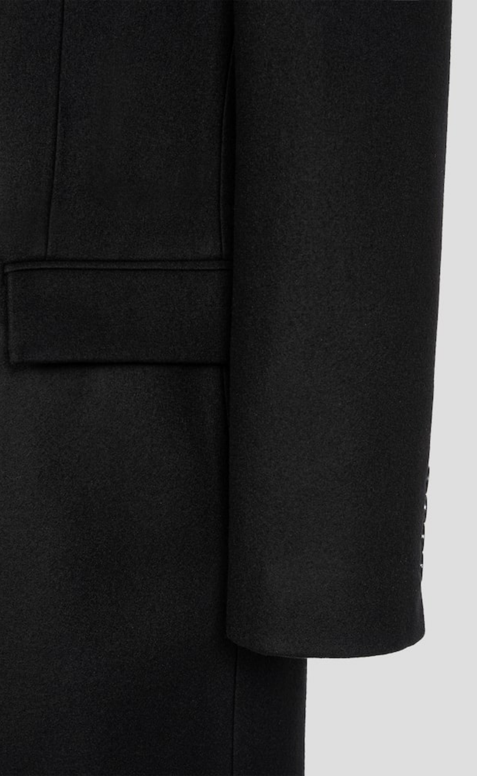 CASHMERE BLENDED BLACK COAT