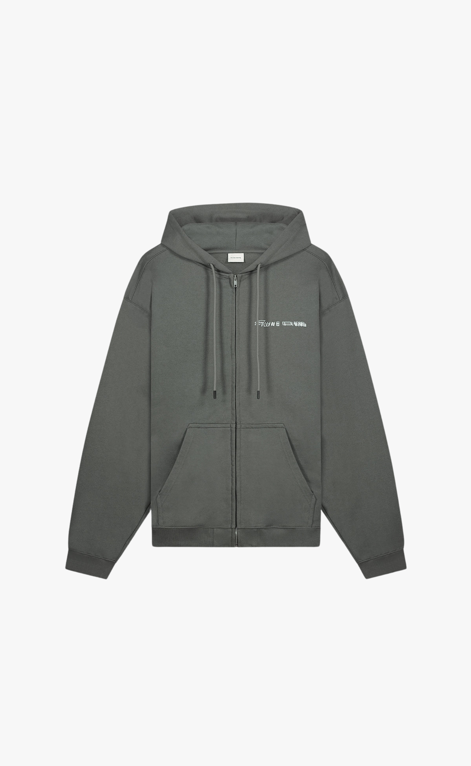 CHROME ZIP GUNMETAL HOODIE