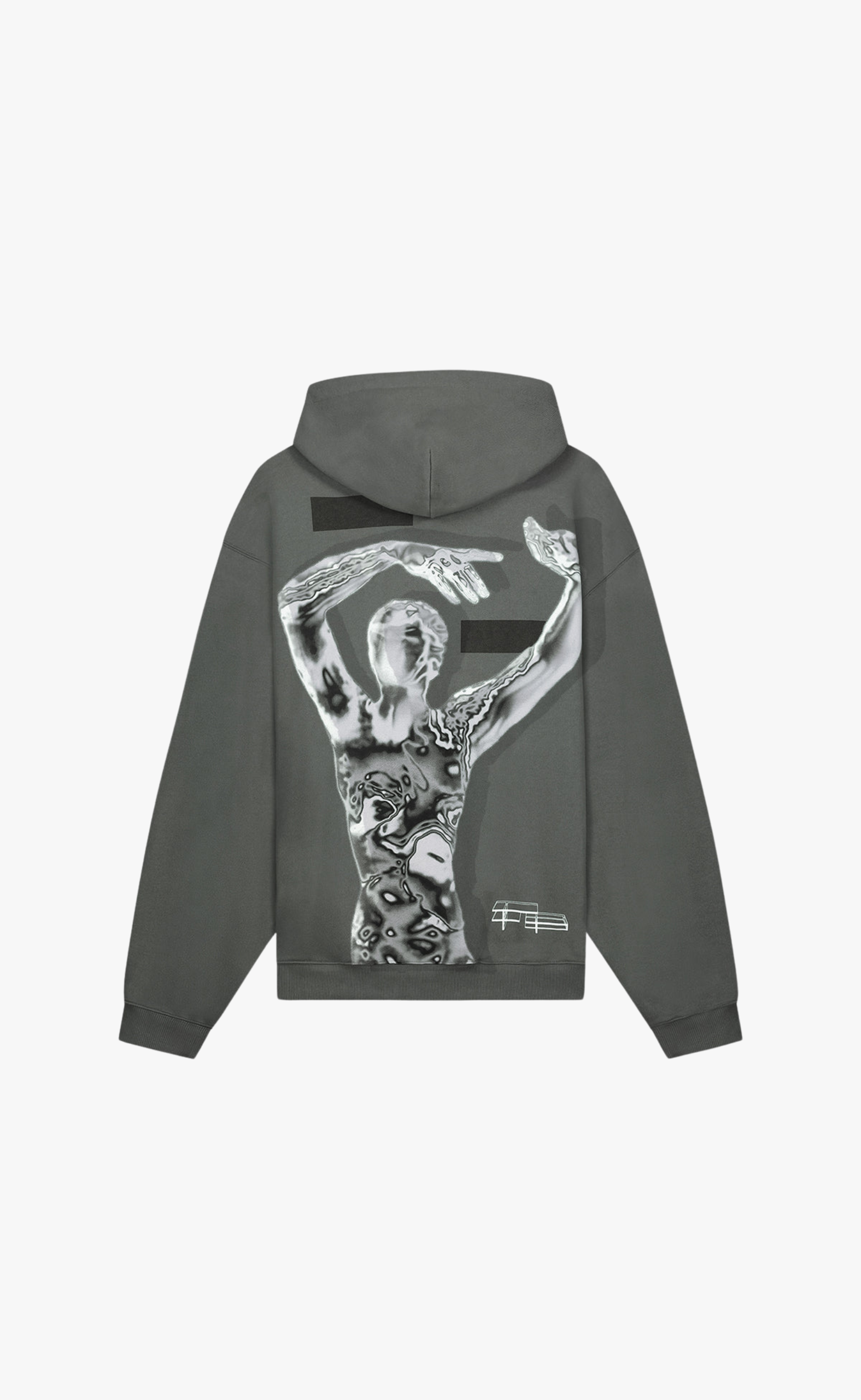 CHROME ZIP GUNMETAL HOODIE