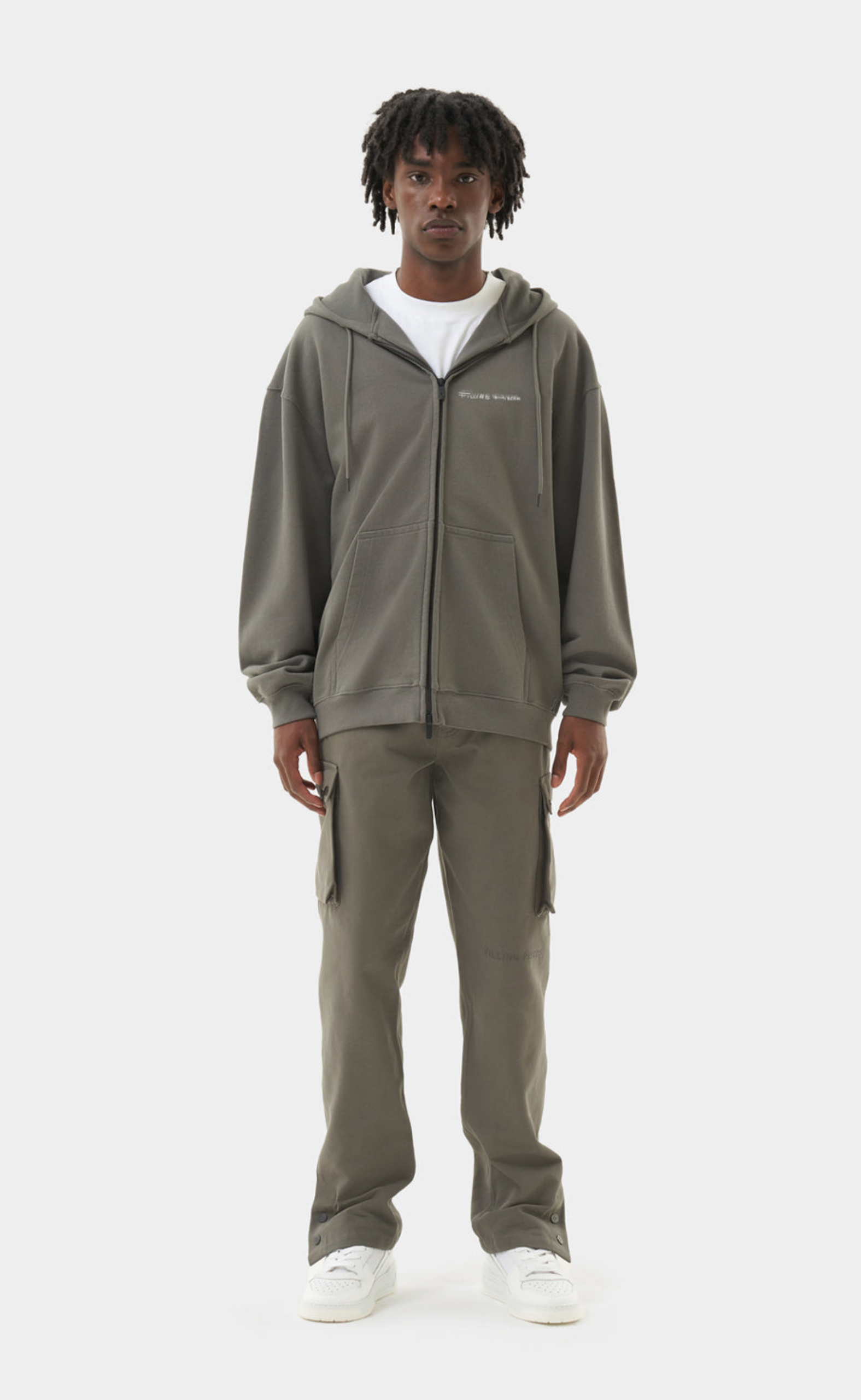 CHROME ZIP GUNMETAL HOODIE