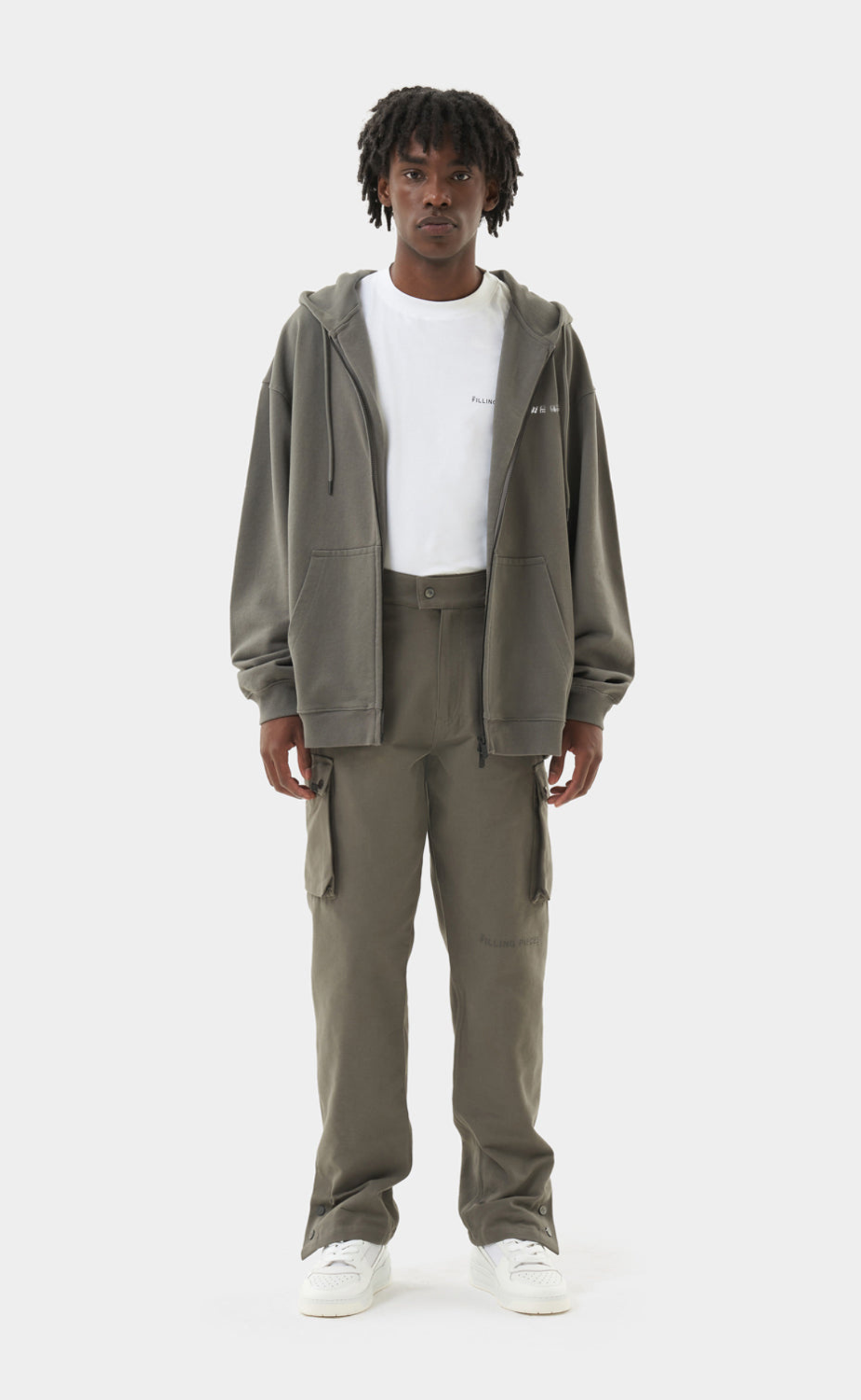 CHROME ZIP GUNMETAL HOODIE