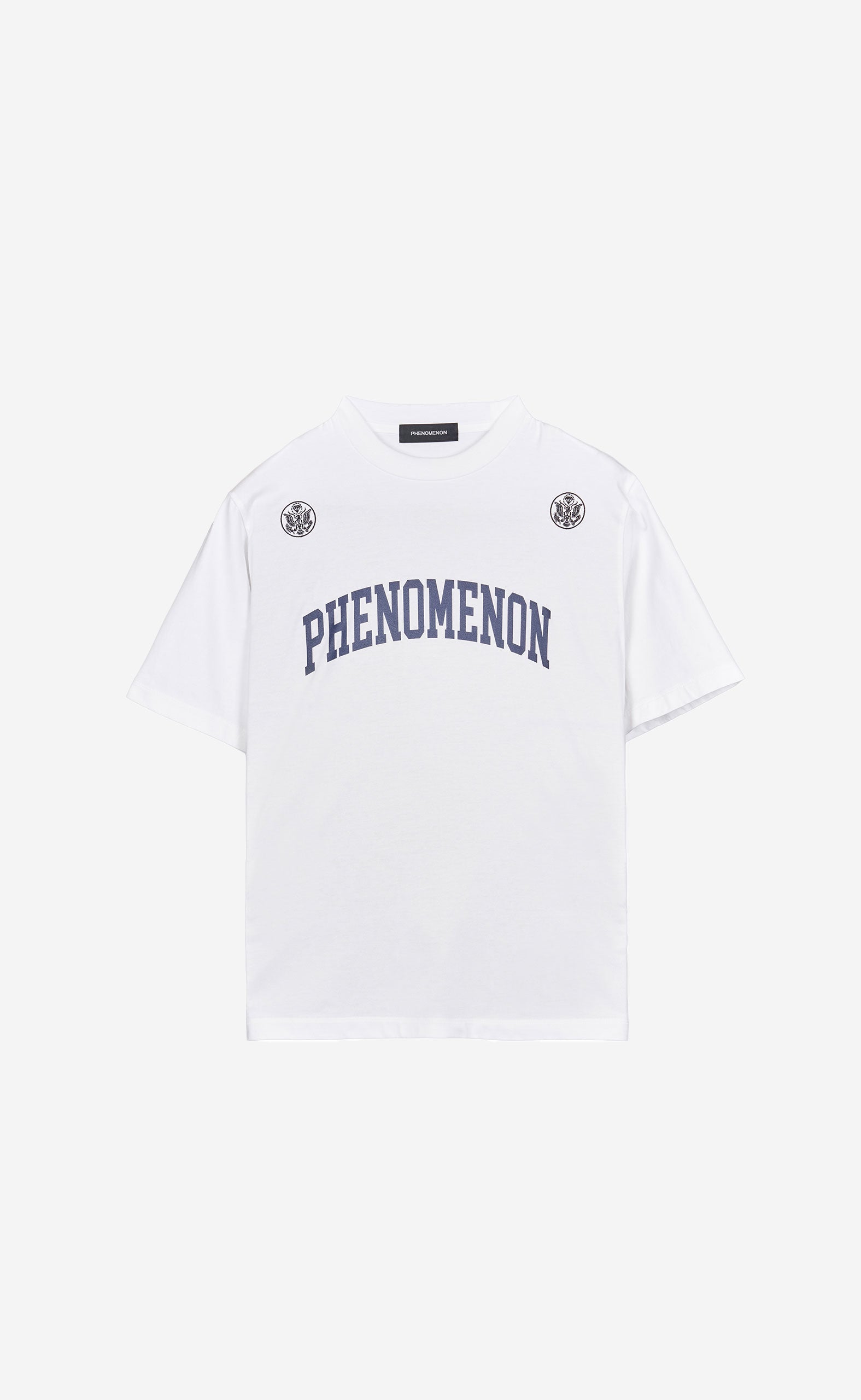COLLEGE LOGO MOCKNECK SS TEE T-SHIRT WHITE