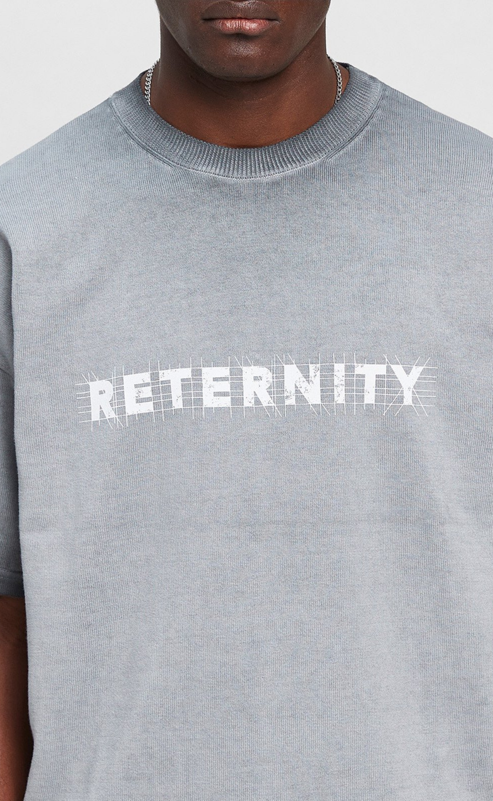 CONSTRUCTION KNIT DARK GREY T-SHIRT