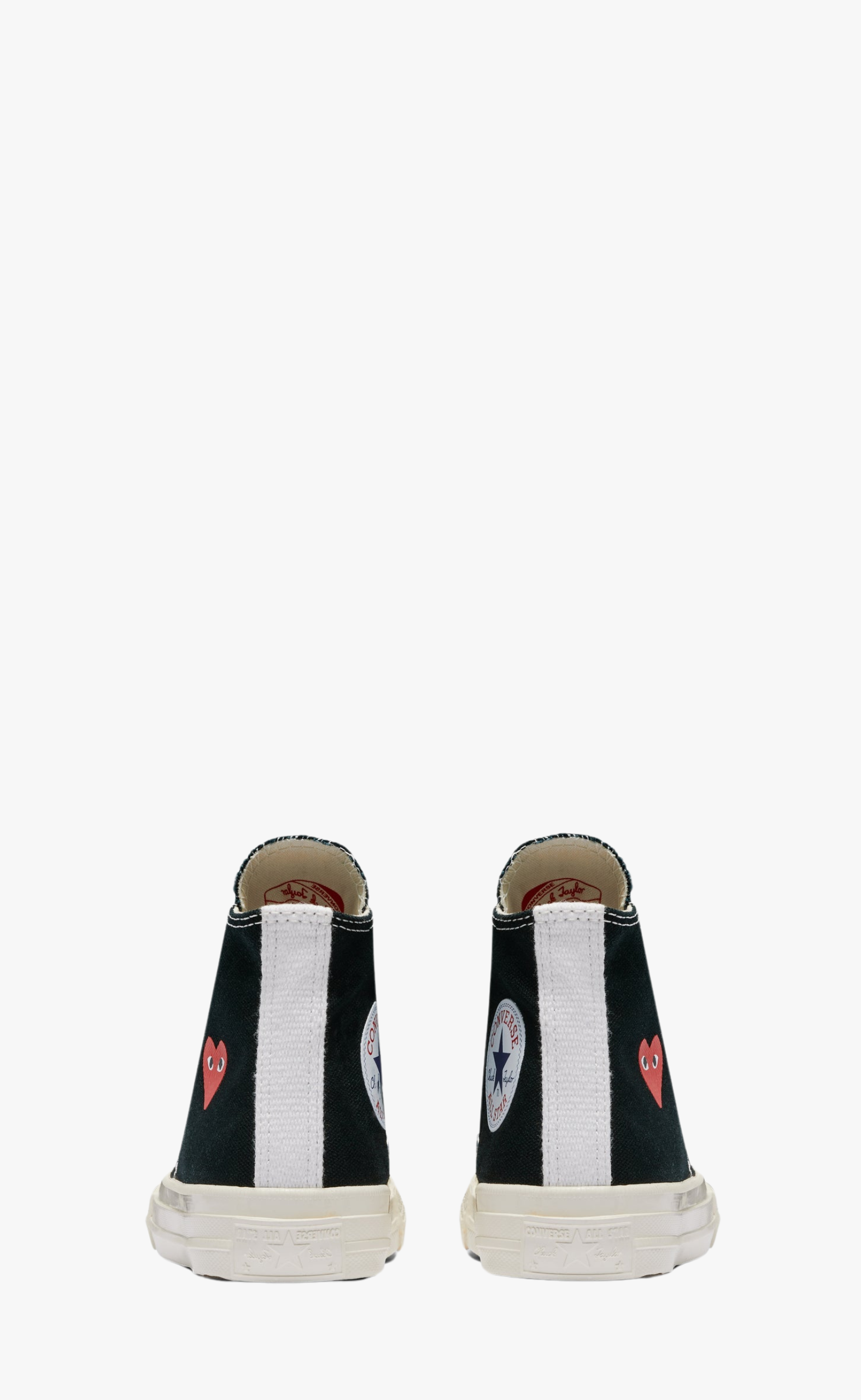 CONVERSE KIDS SMALL RED HEART HIGH TOP BLACK SNEAKER
