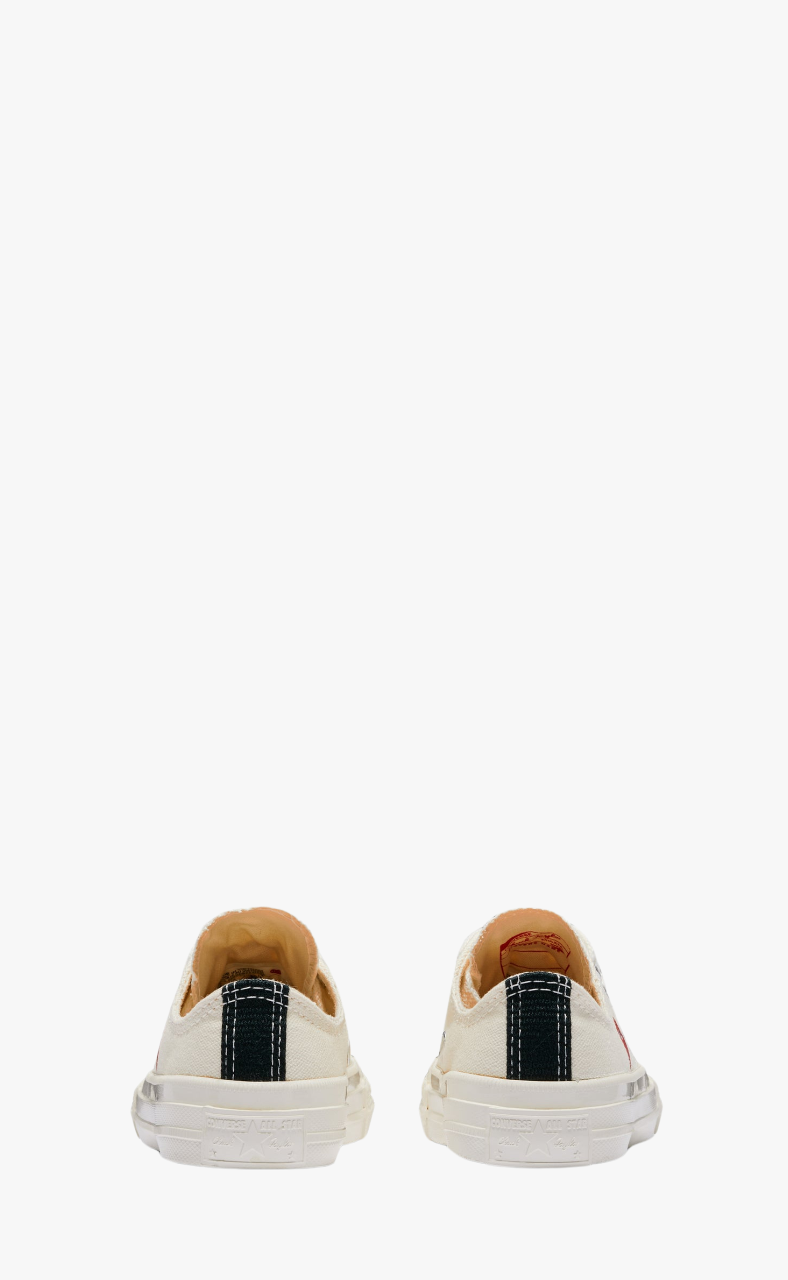 CONVERSE KIDS SMALL RED HEART LOW TOP BEIGE SNEAKER