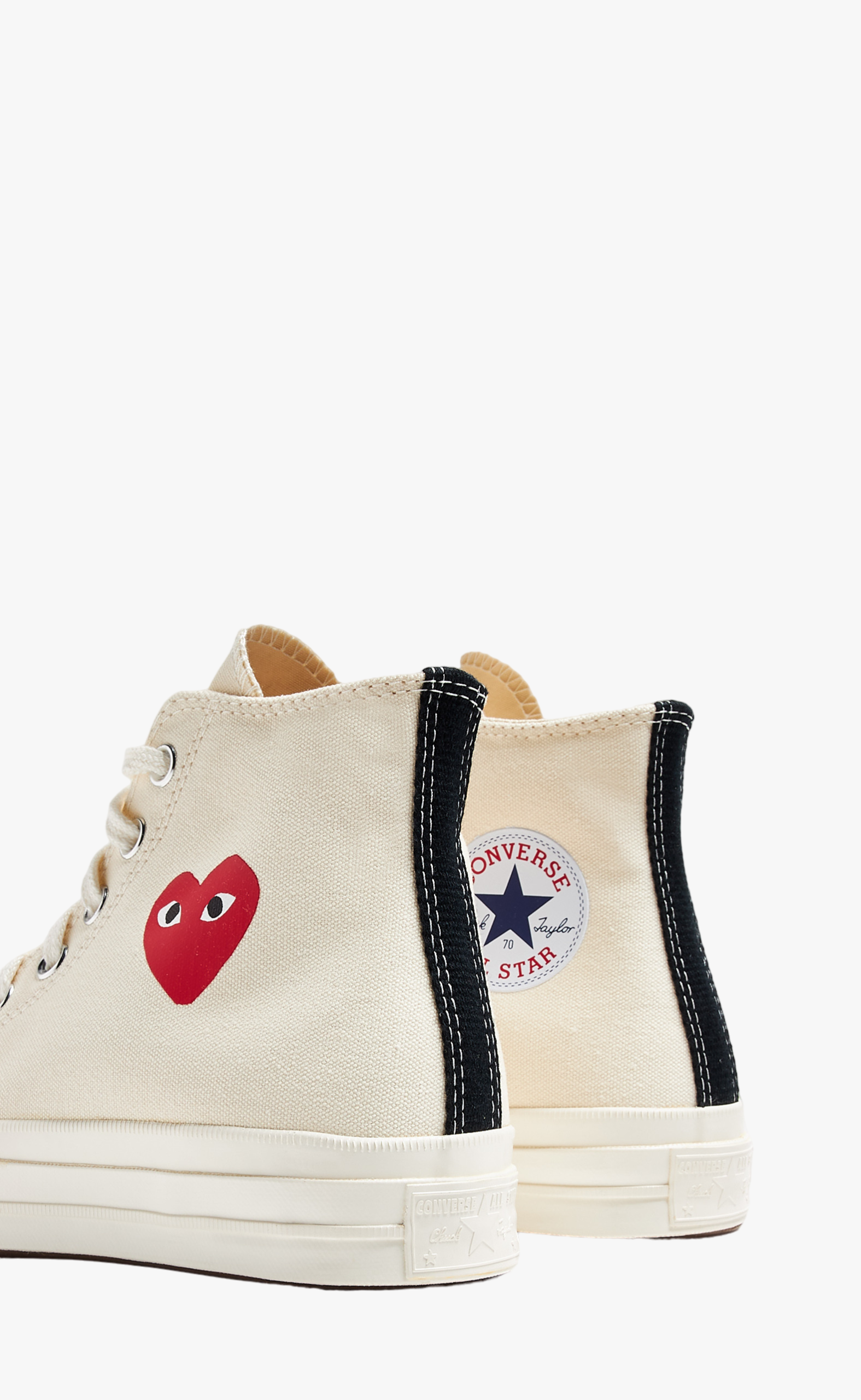 CONVERSE SMALL RED HEART HIGH TOP BEIGE SNEAKER