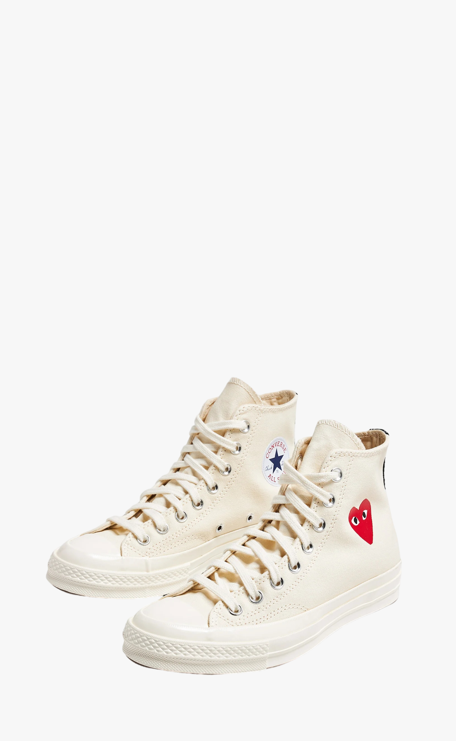CONVERSE SMALL RED HEART HIGH TOP BEIGE SNEAKER