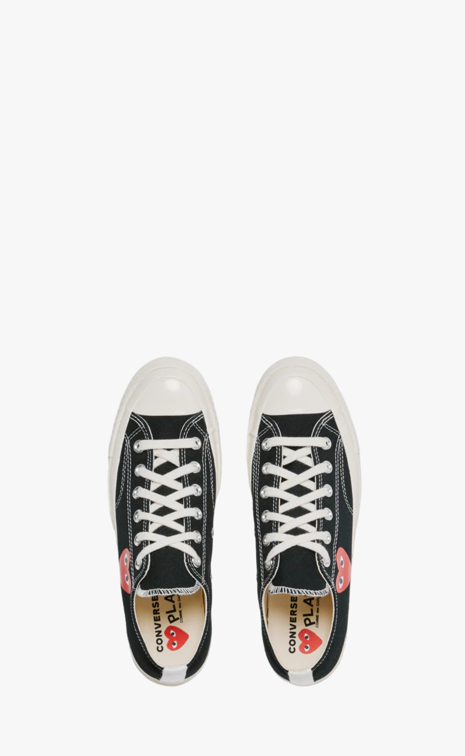 CONVERSE SMALL RED HEART LOW TOP BLACK SNEAKER