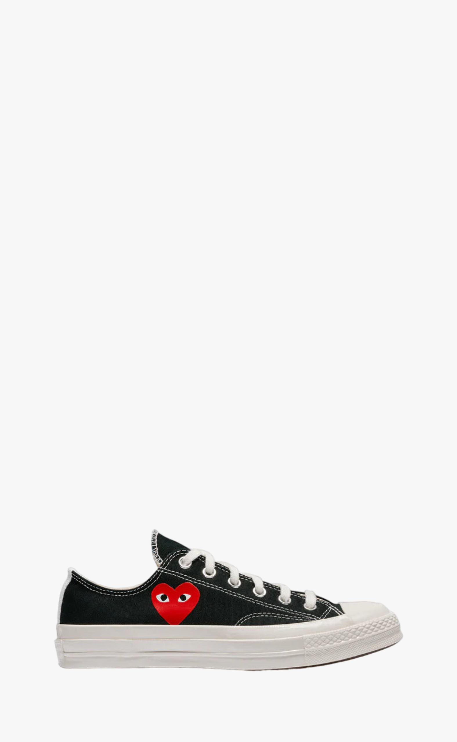 CONVERSE SMALL RED HEART LOW TOP BLACK SNEAKER
