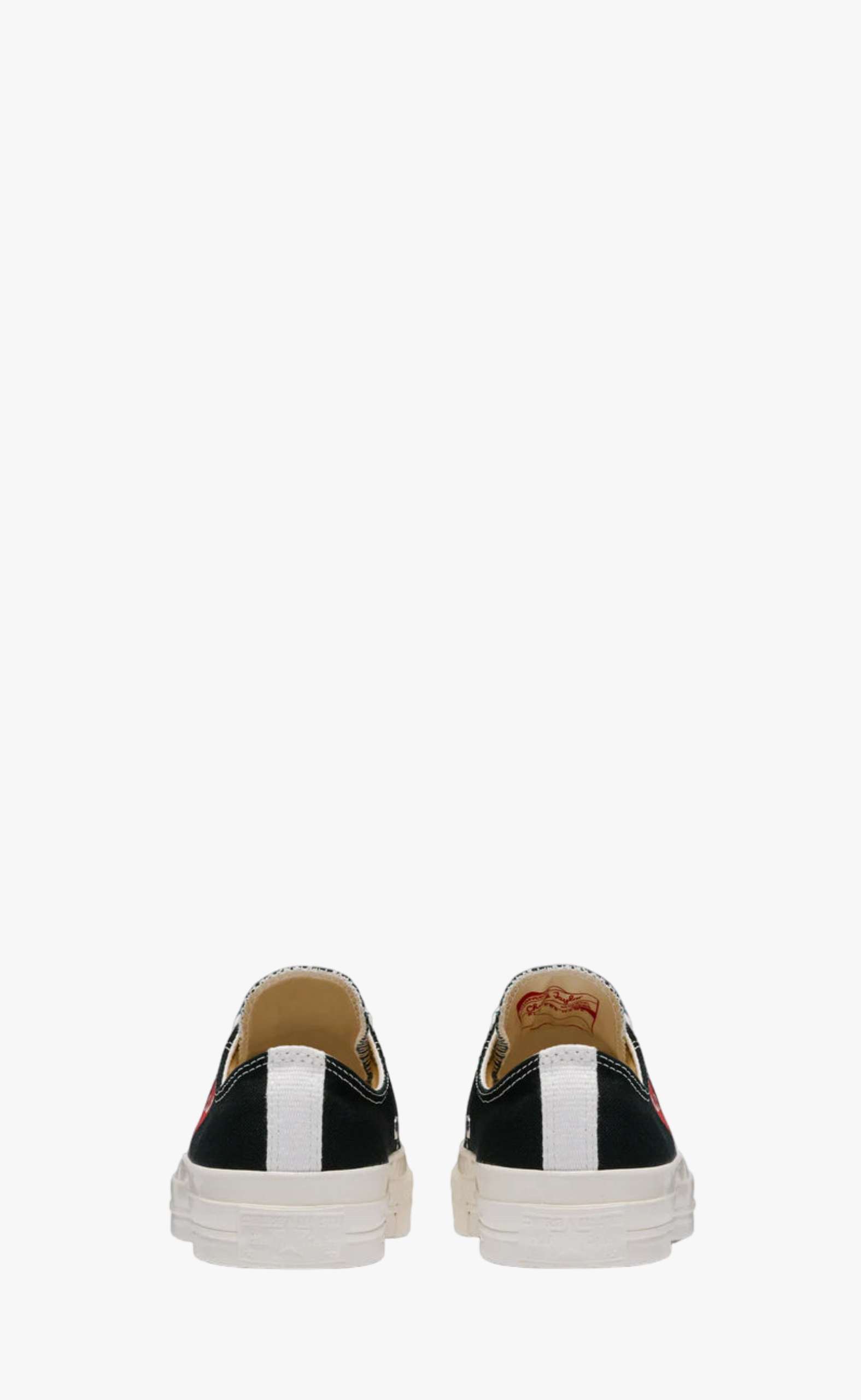 CONVERSE SMALL RED HEART LOW TOP BLACK SNEAKER