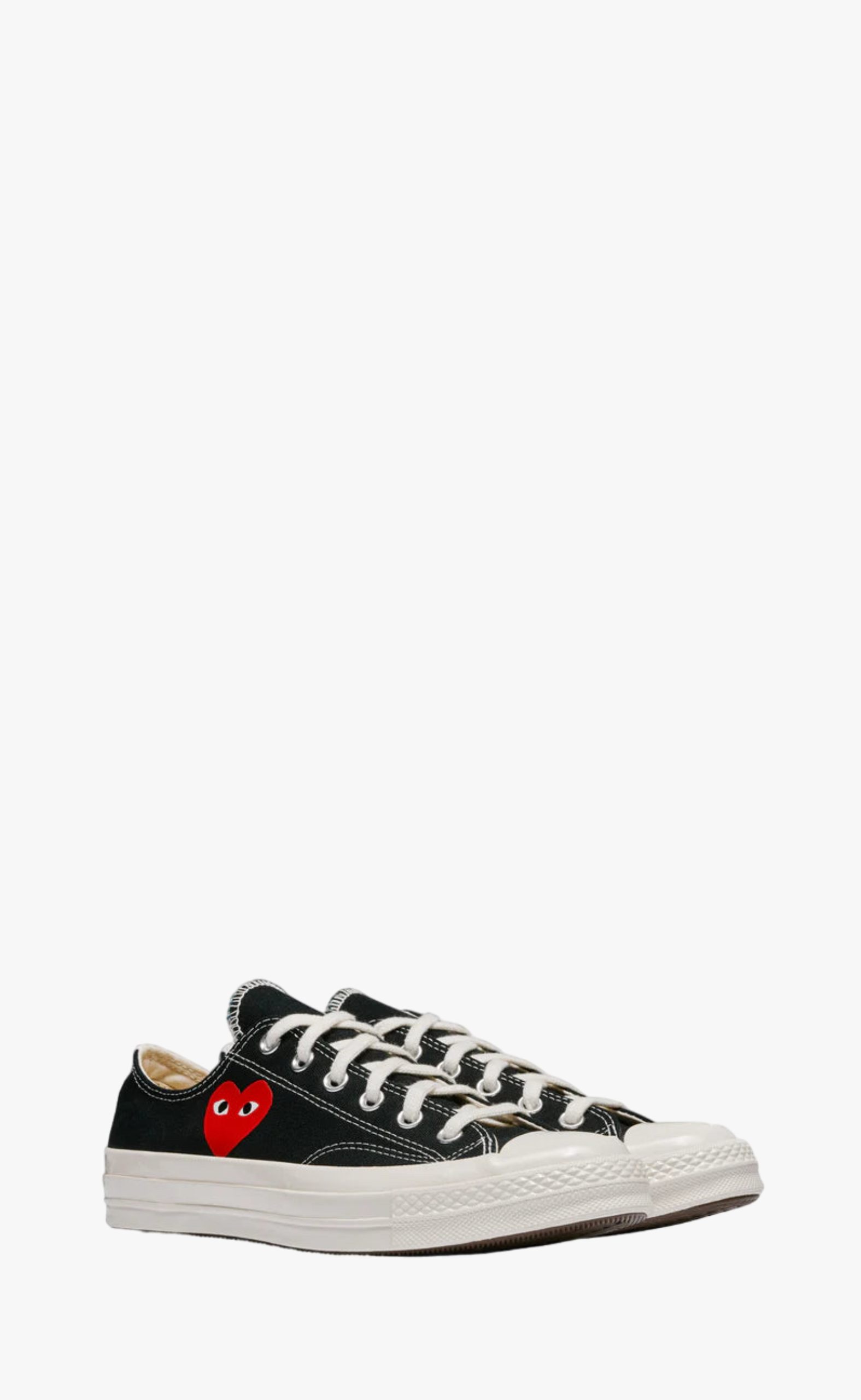CONVERSE SMALL RED HEART LOW TOP BLACK SNEAKER