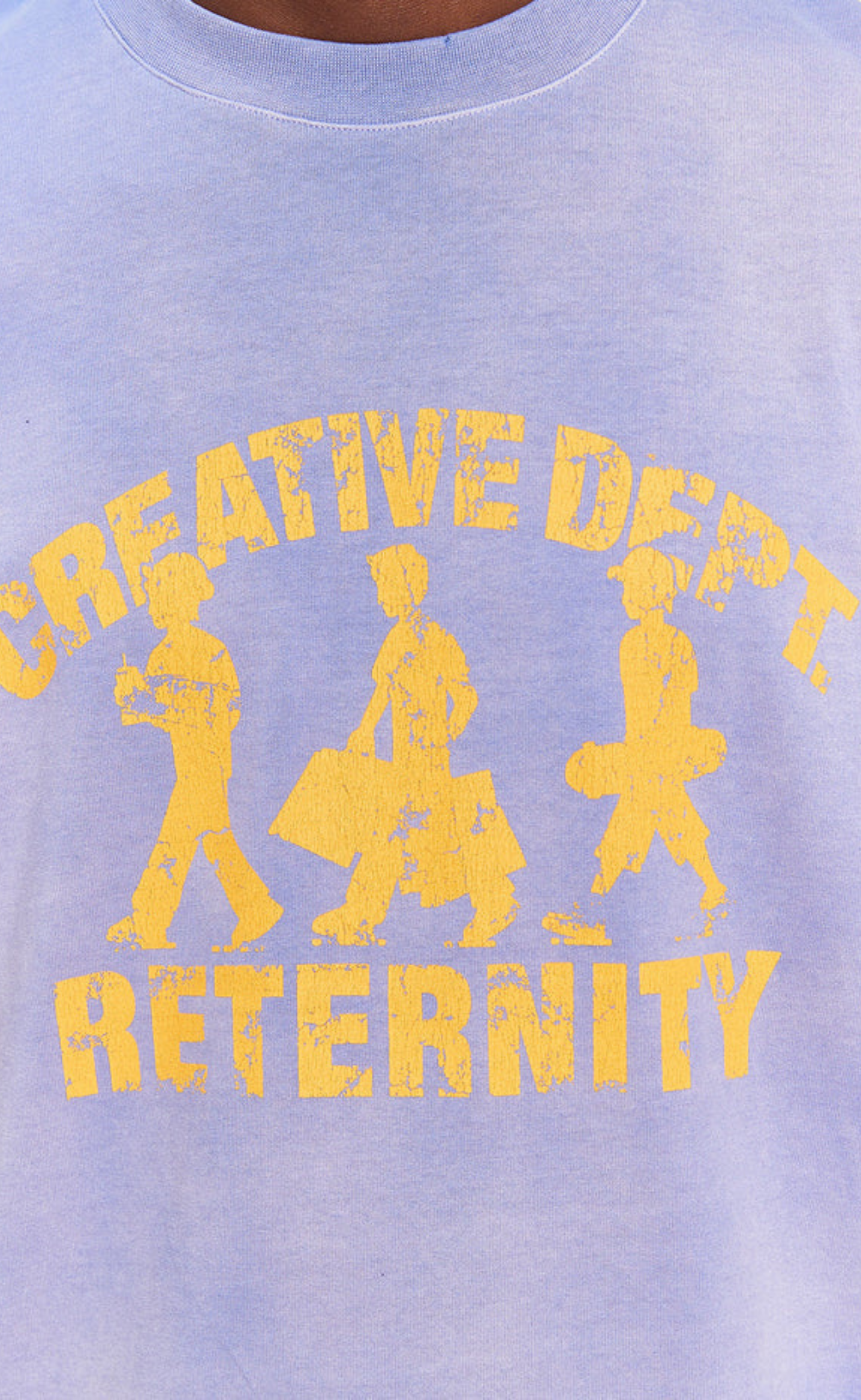 CREATIVE DEPT LOGO WASHED PURPLE T-SHIRT