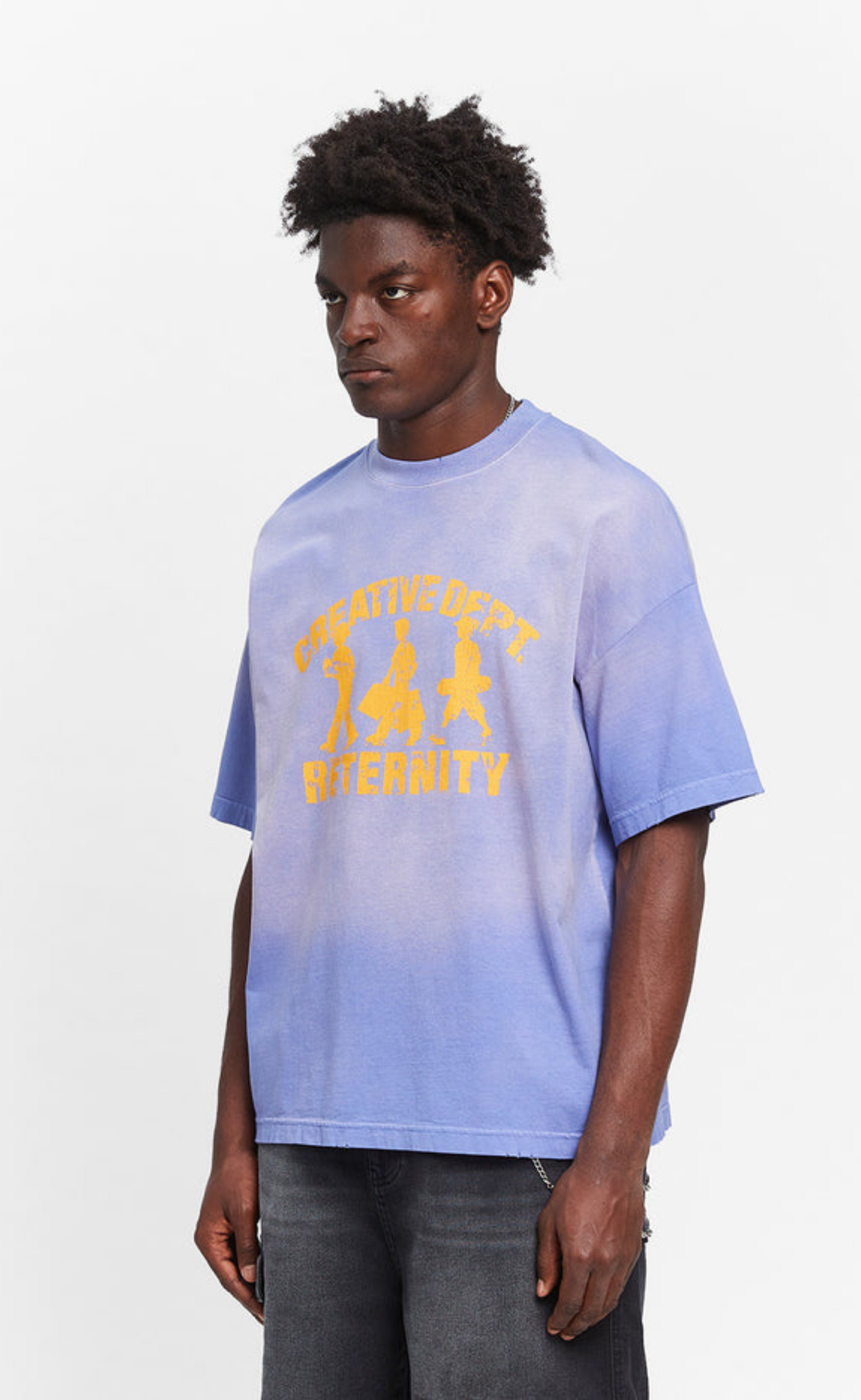 CREATIVE DEPT LOGO WASHED PURPLE T-SHIRT