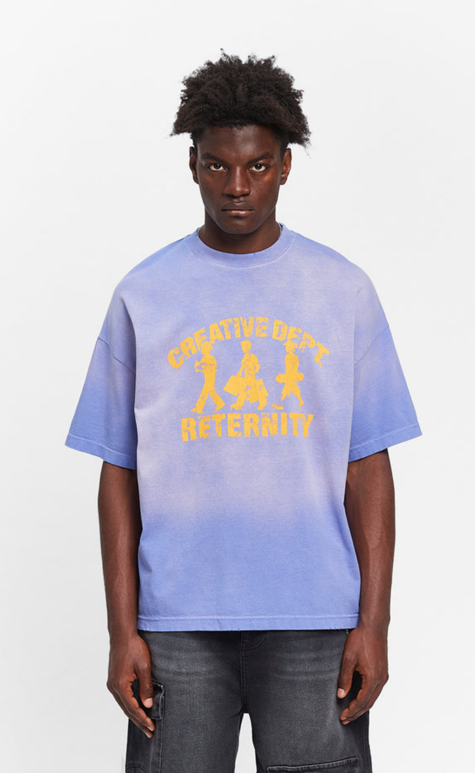 CREATIVE DEPT LOGO WASHED PURPLE T-SHIRT