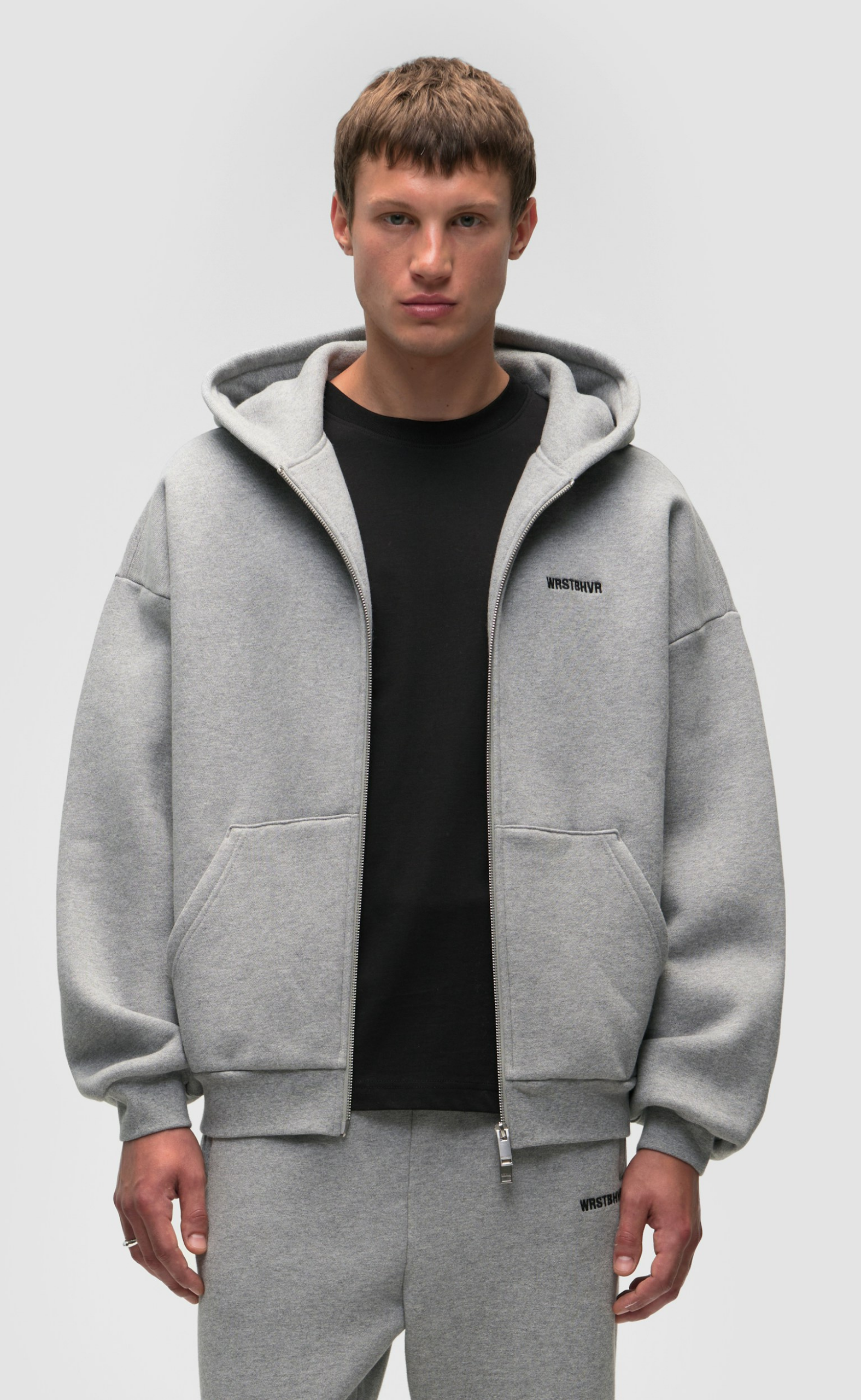 DIAGO V2 ZIP GRAY MELANGE HOODIE