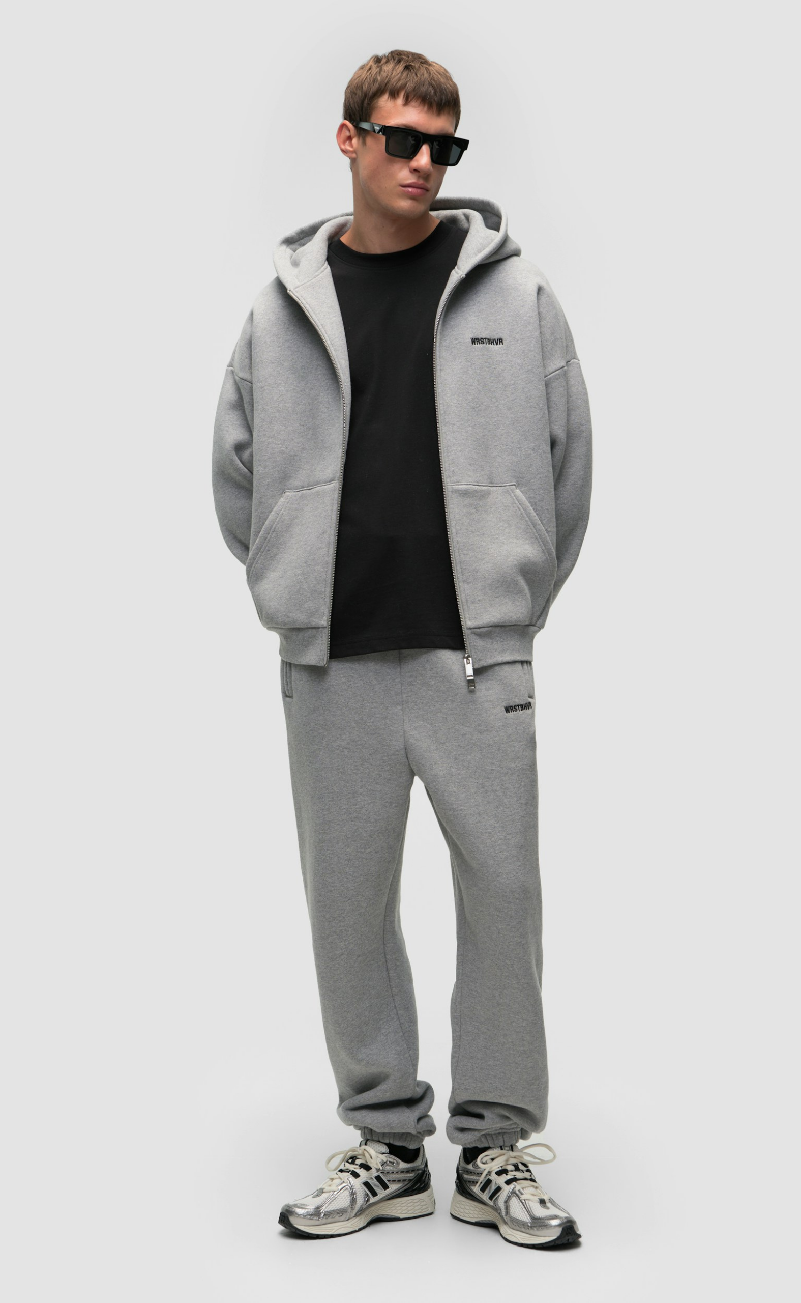 DIAGO V2 ZIP GRAY MELANGE HOODIE
