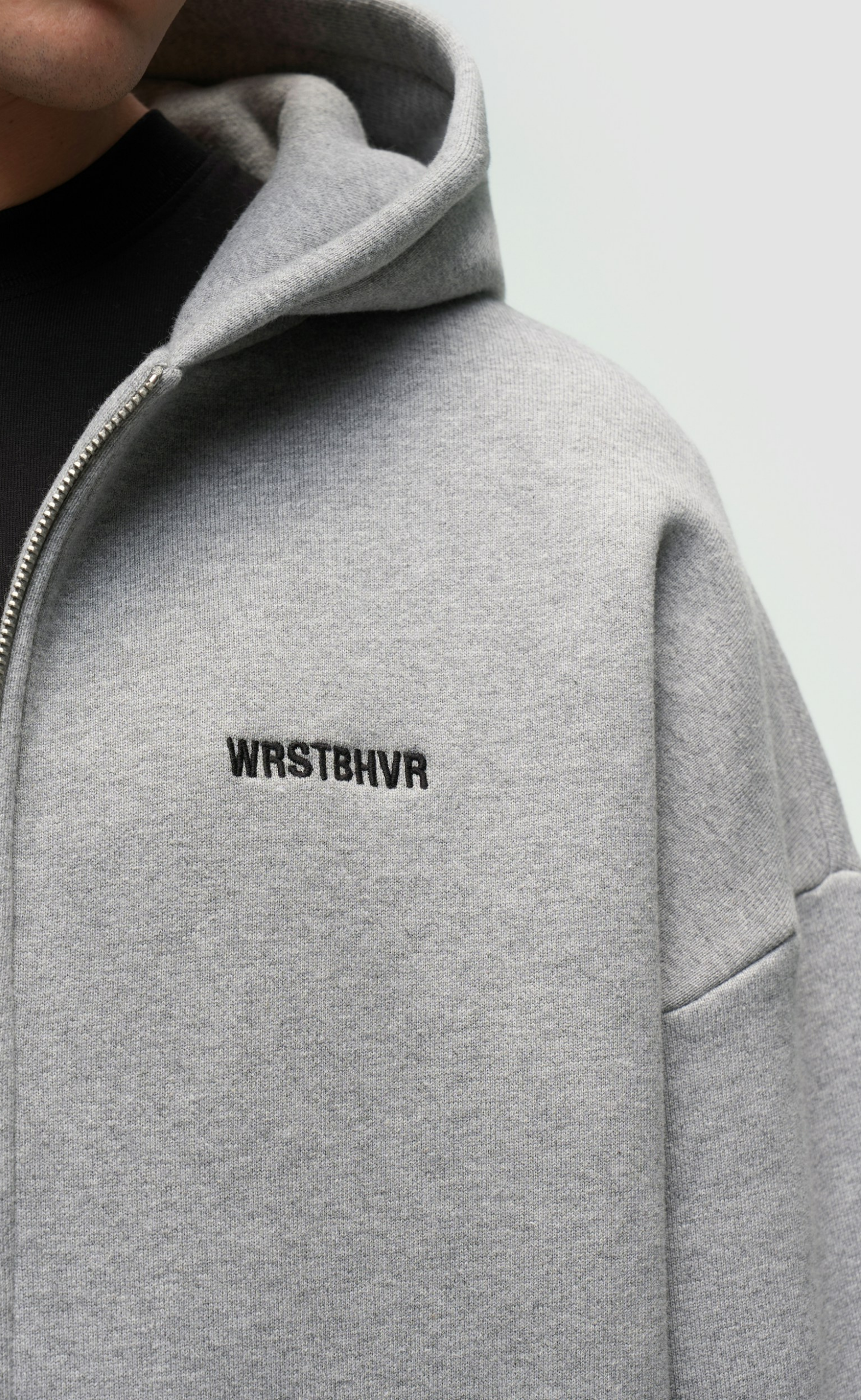 DIAGO V2 ZIP GRAY MELANGE HOODIE