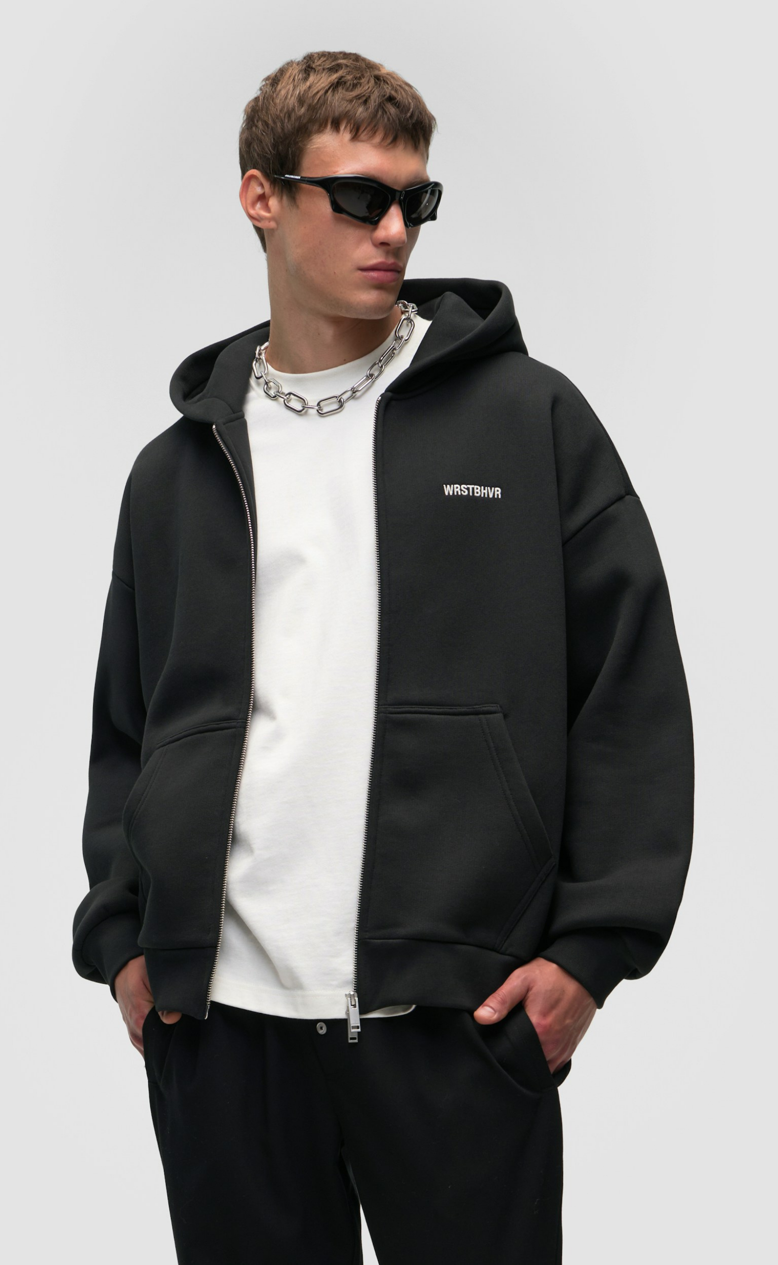 DIAGO V2 ZIP JET BLACK HOODIE