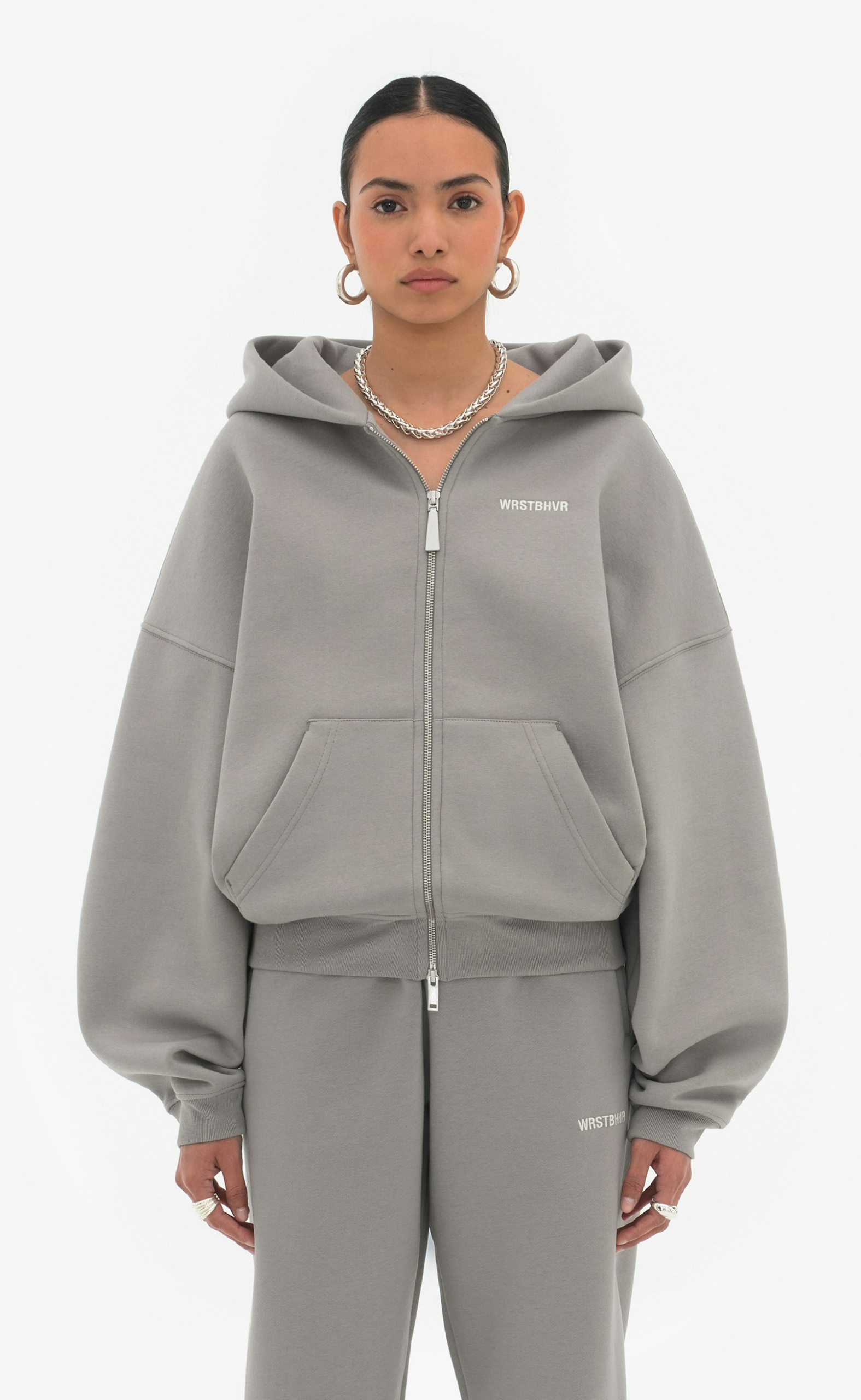 DIAGO ZIP GRAY HOODIE