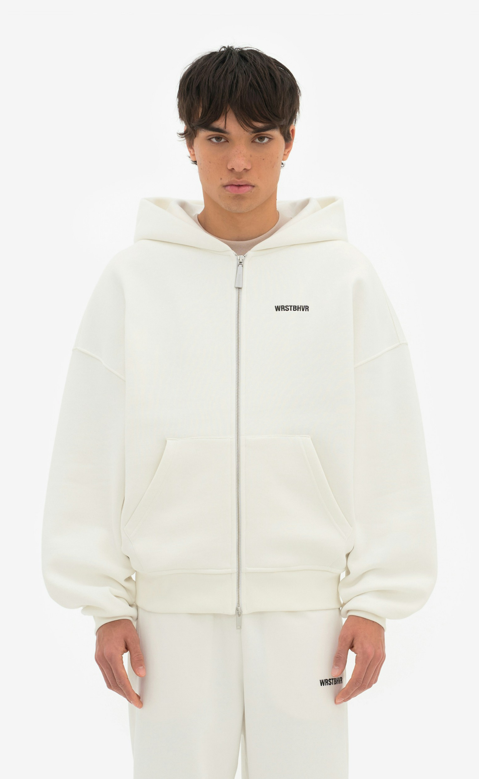 DIAGO ZIP WHITE HOODIE