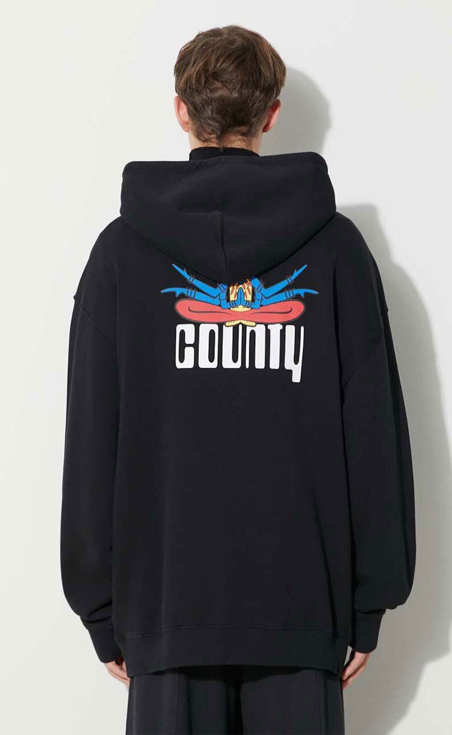 DISCO GOD COMFORT HOODIE BLACK WHITE